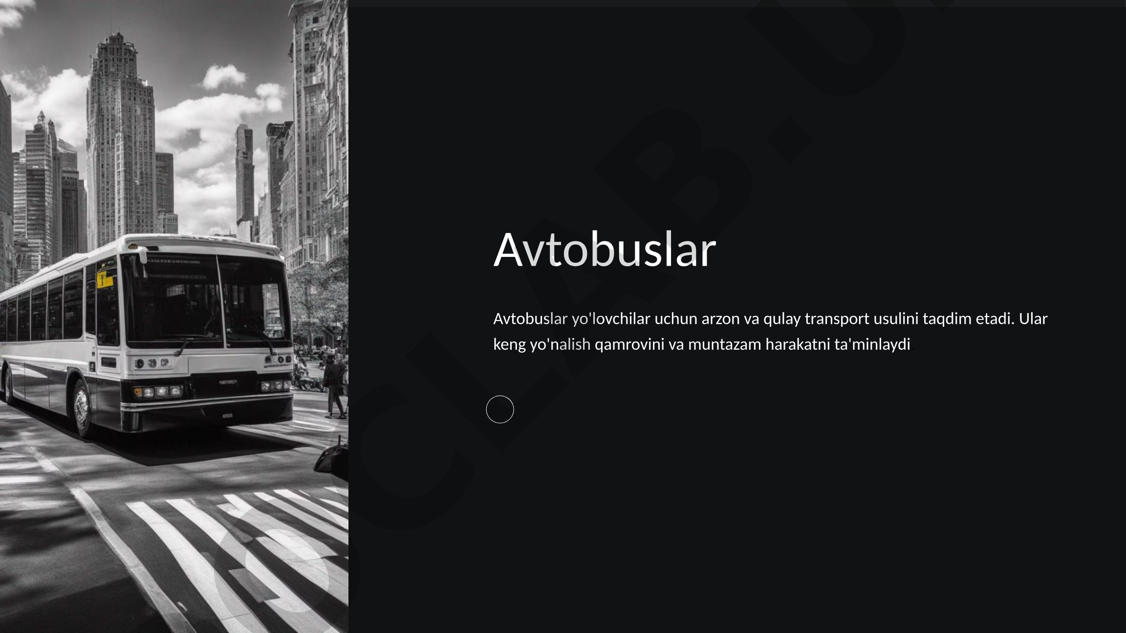 Shahar jamoat transporti turlari