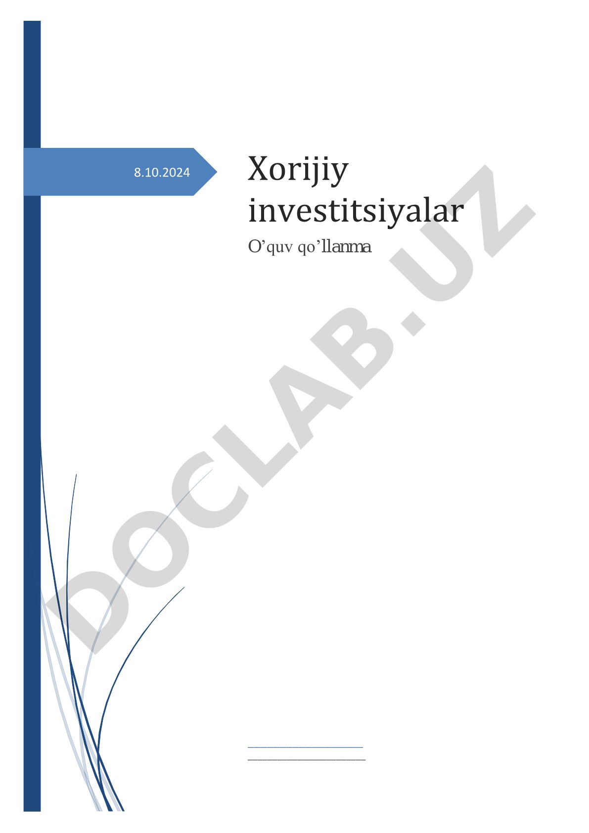 Xorijiy investitsiyalar haqida tushuncha va uning mohiyati