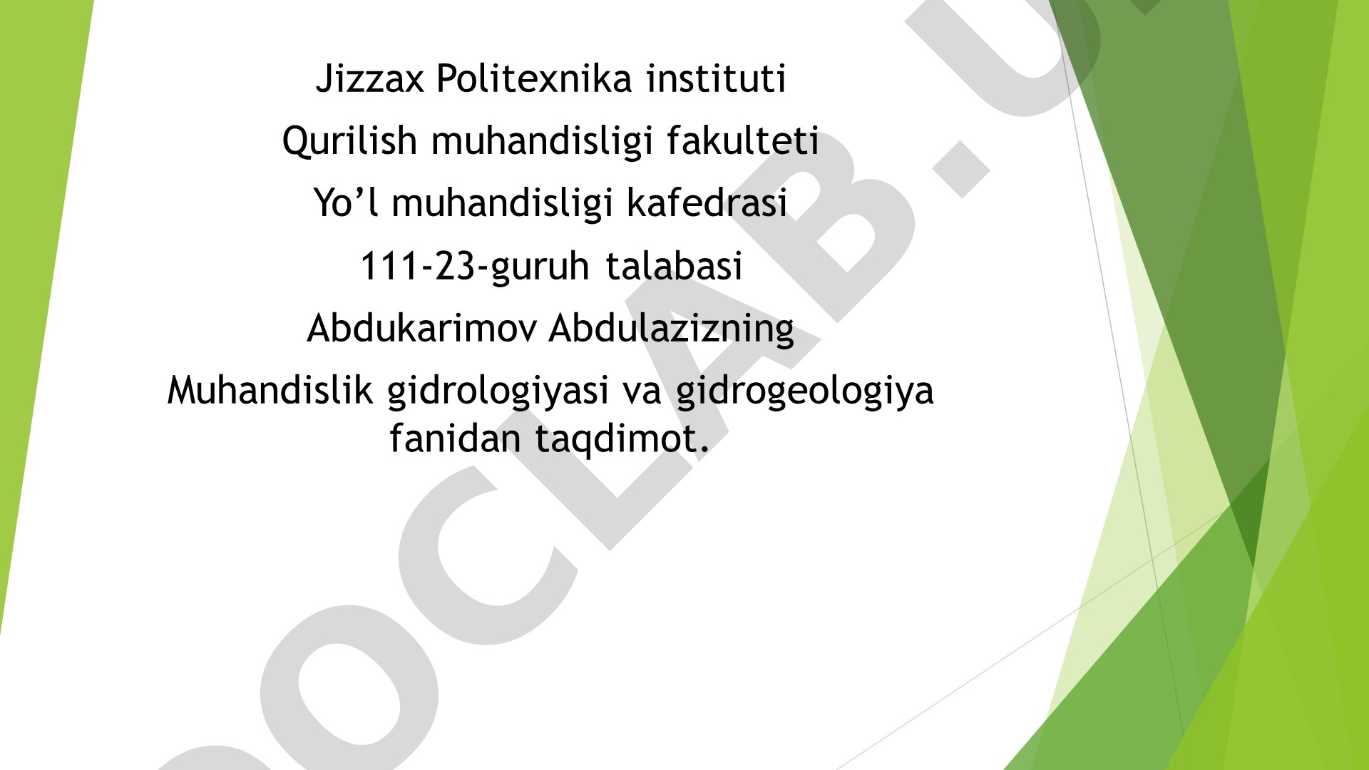 Yer yuzi suvlari: daryollar, ko'llar va suv omborlari