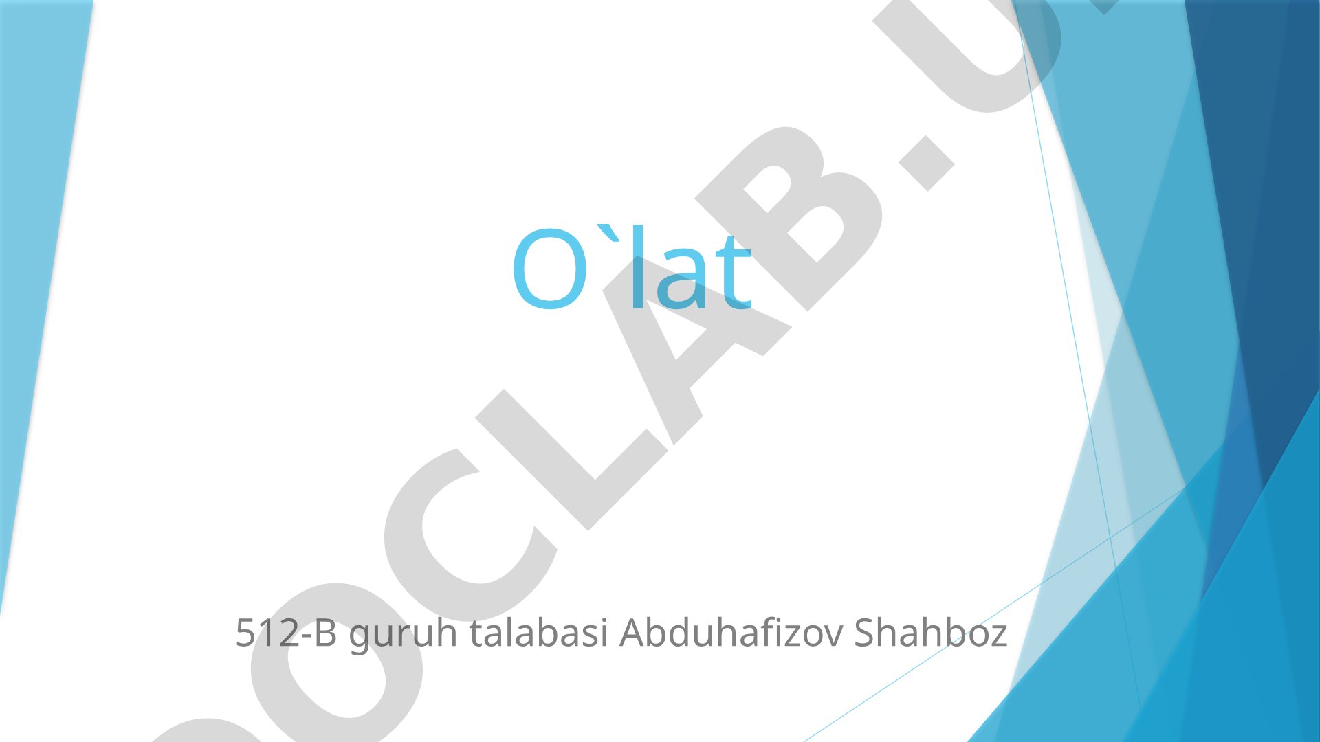 O'lat (Chuma) kasalligi haqida taqdimot