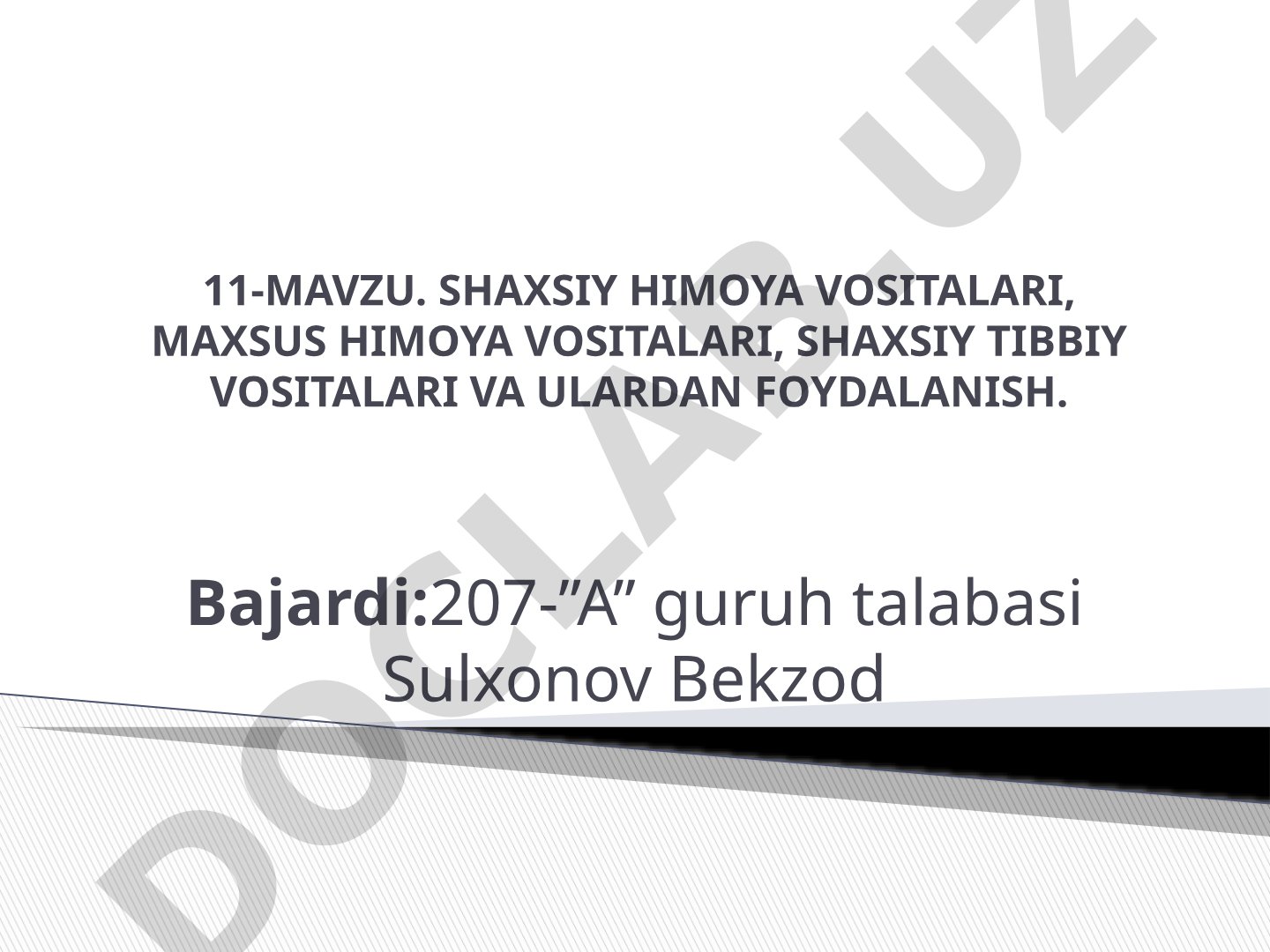 Shaxsiy himoya vositalari, maxsus himoya vositalari, shaxsiy tibbiy vositalari va ulardan foydalanish