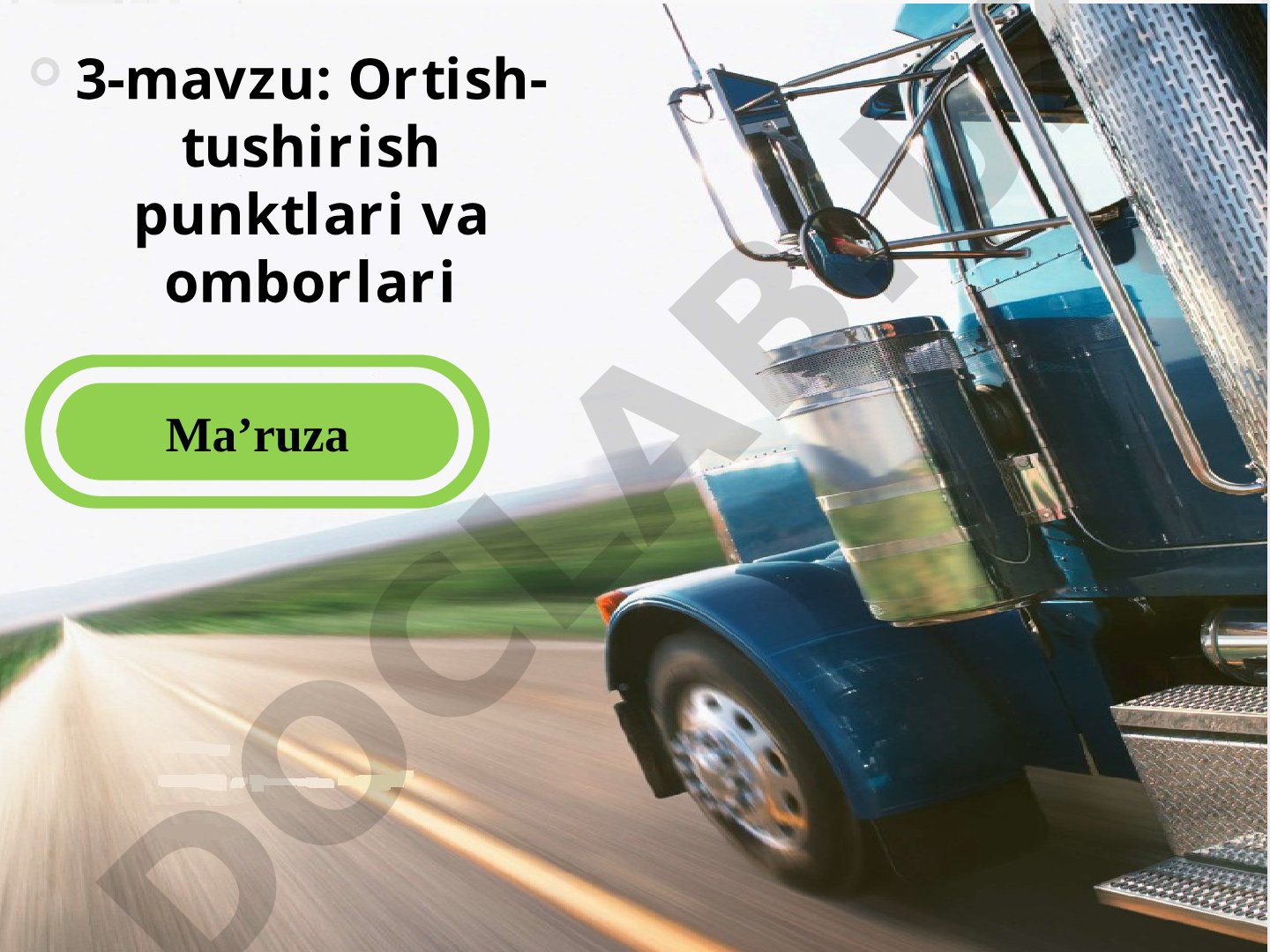 Ortish-tushirish punktlari va omborlari