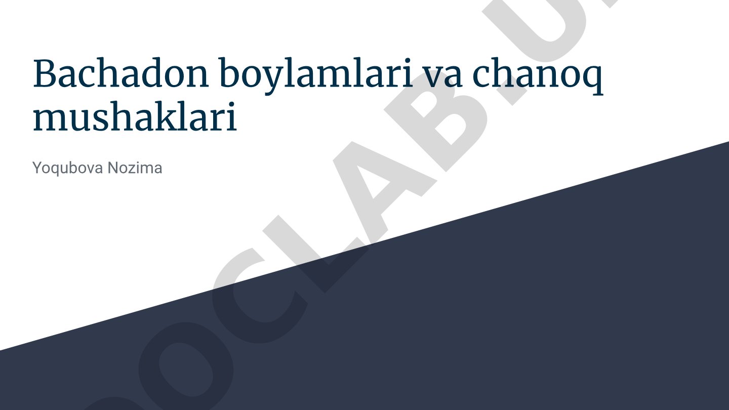 Bachadon boylamlari va chanoq mushaklari
