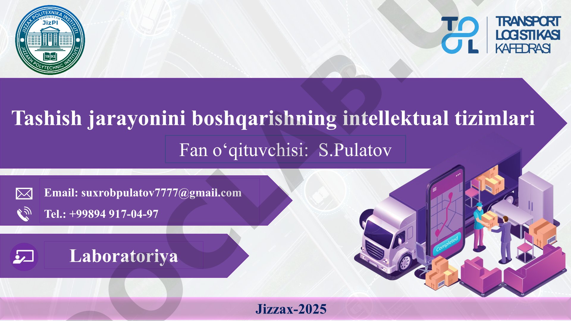 Transport oqimini bashorat qilish (Transport modeli yordamida)