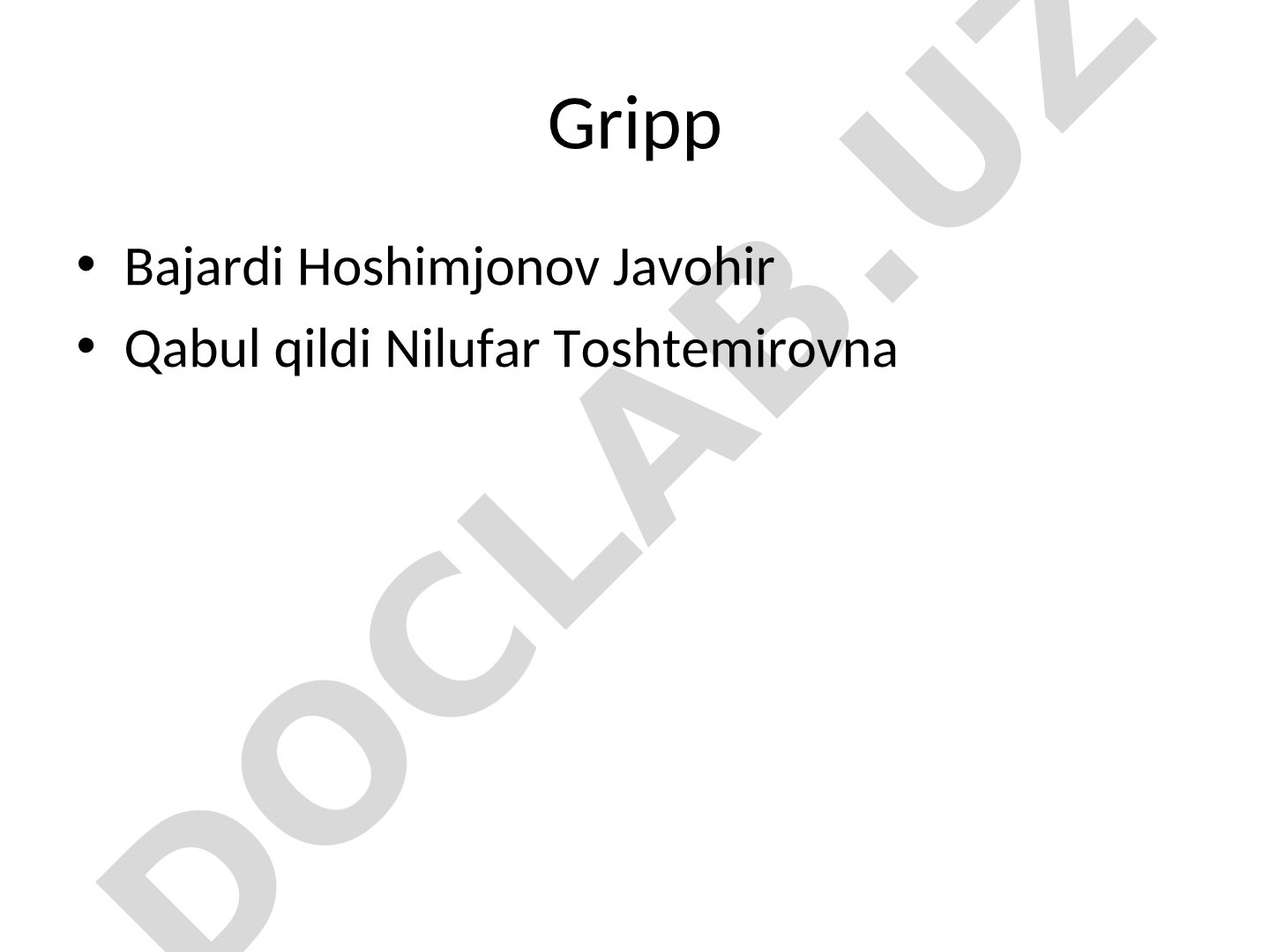 Gripp kasalligi