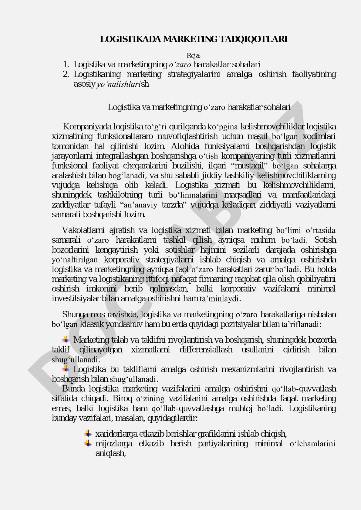 Logistikada marketing tadqiqotlari