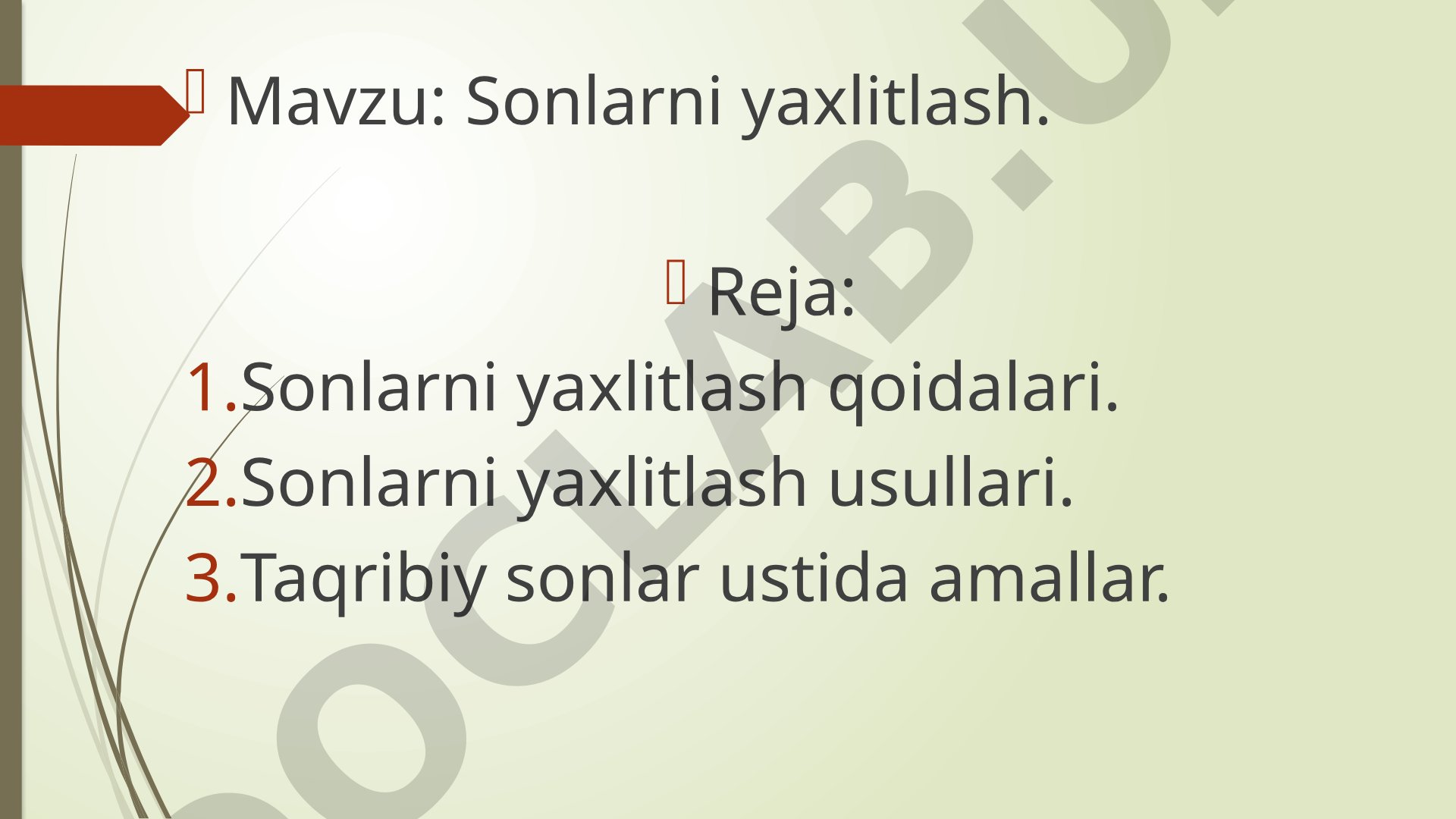 Sonlarni yaxlitlash