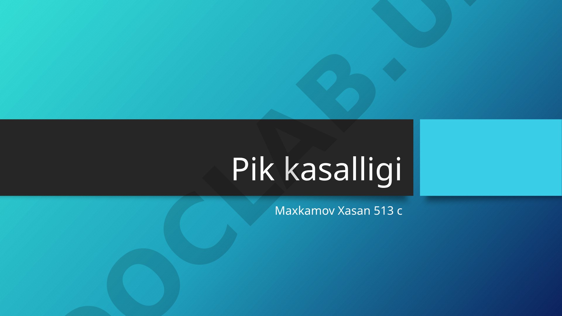 Pik kasalligi (Pick's disease)