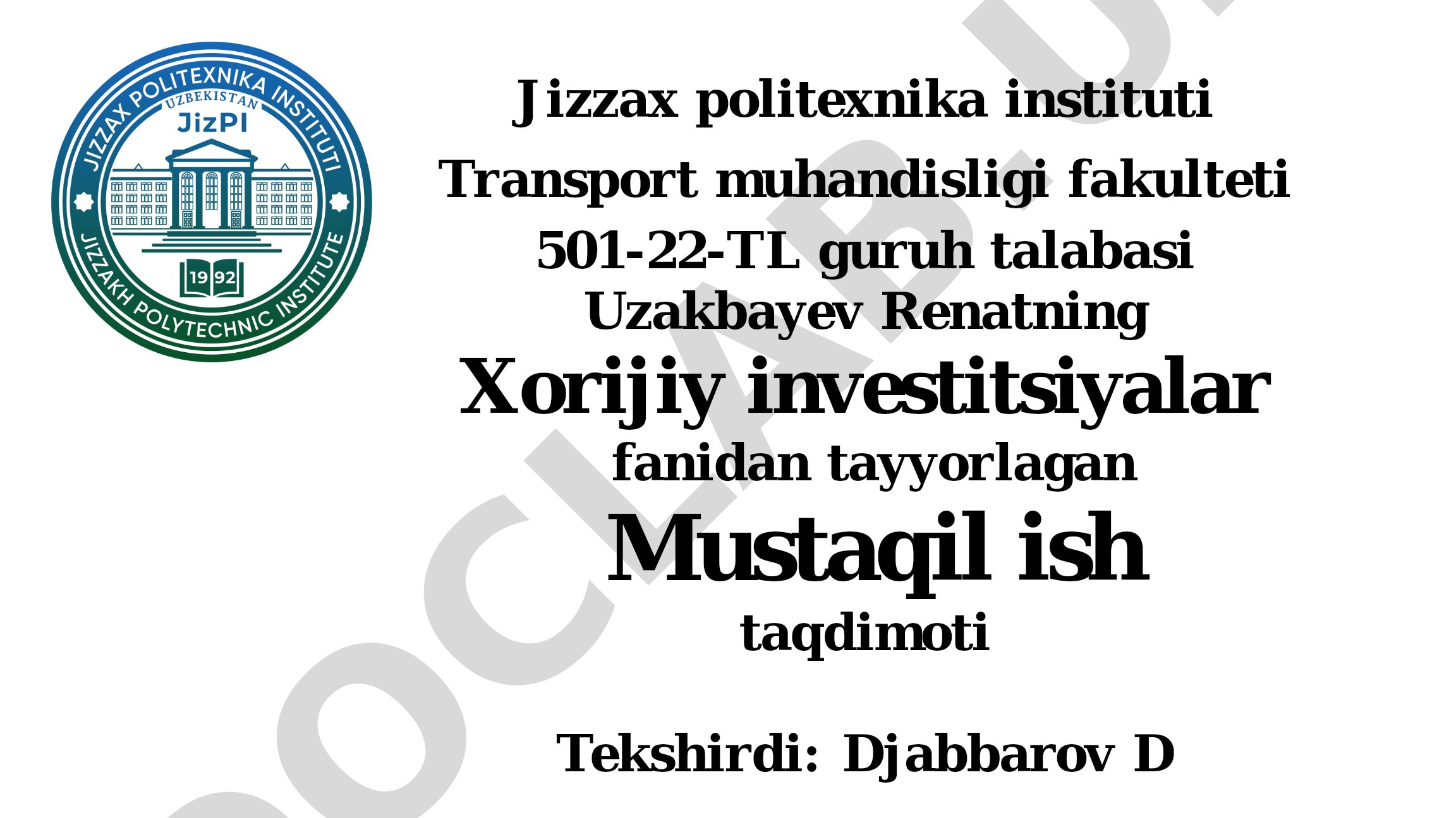 Germaniya Davlatining Xorijiy Investitsiyalari