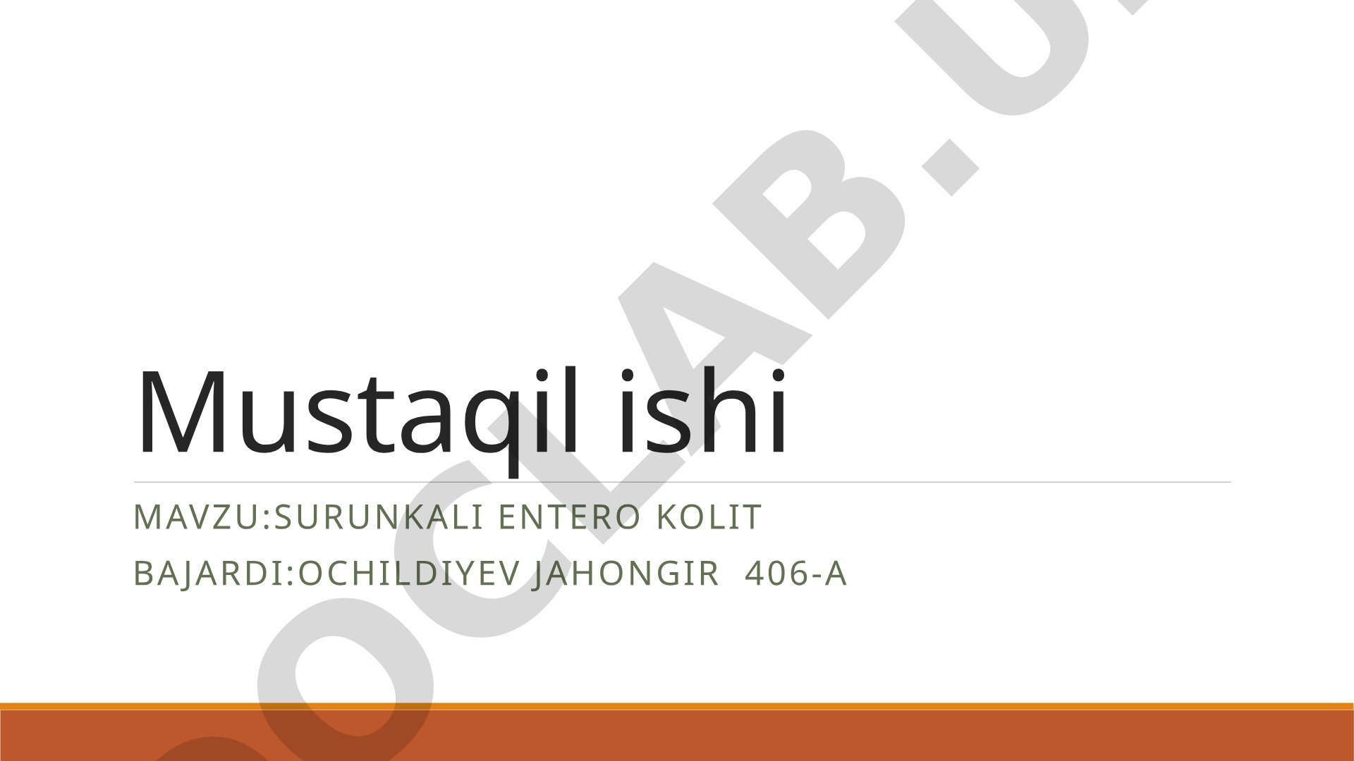 Surunkali enterokolit