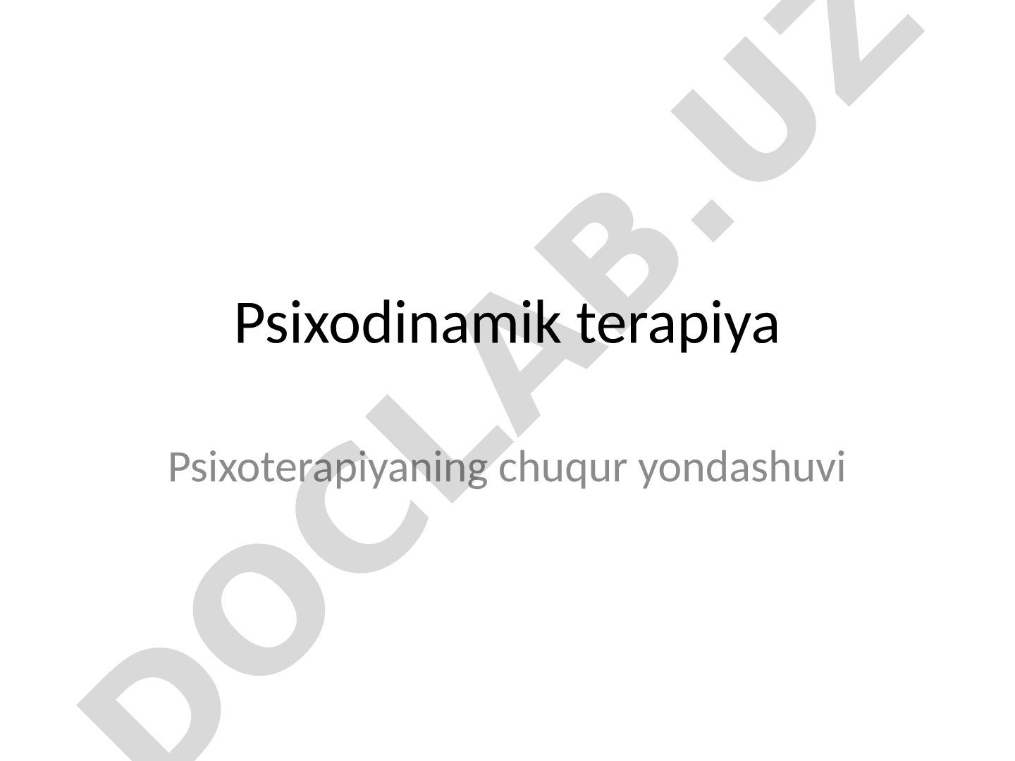 Psixodinamik terapiya