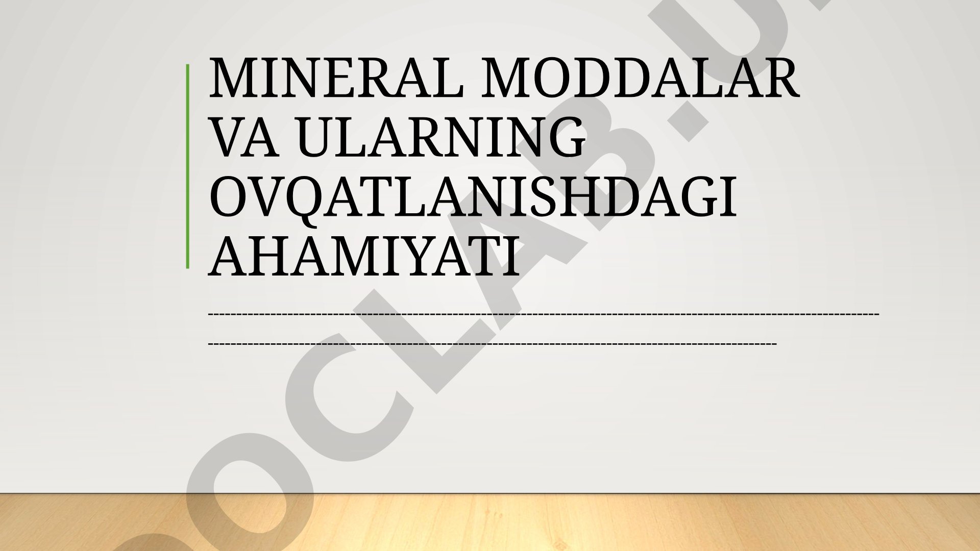 Mineral moddalar taqdimoti