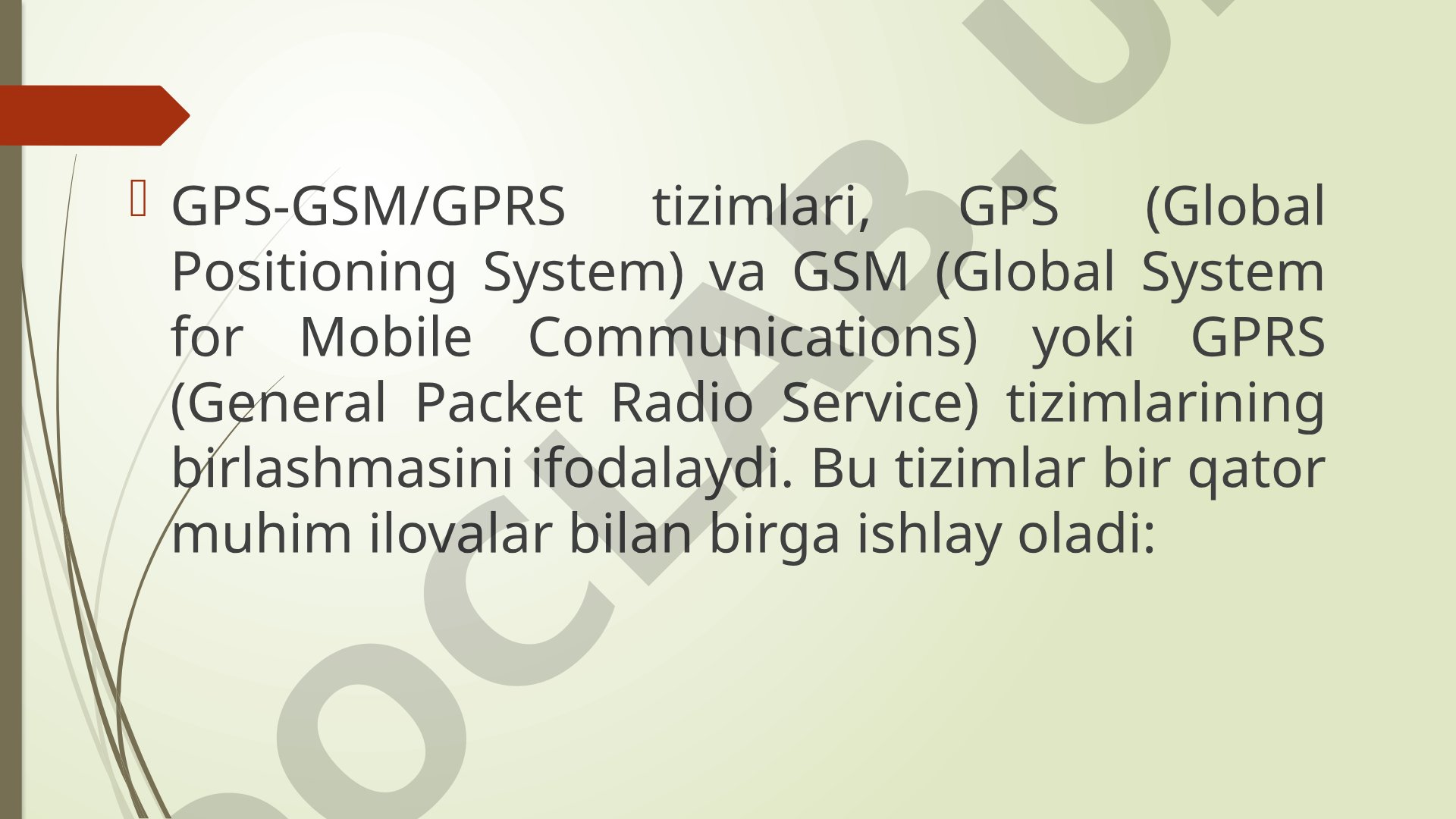 GPS-GSM/GPRS tizimlari