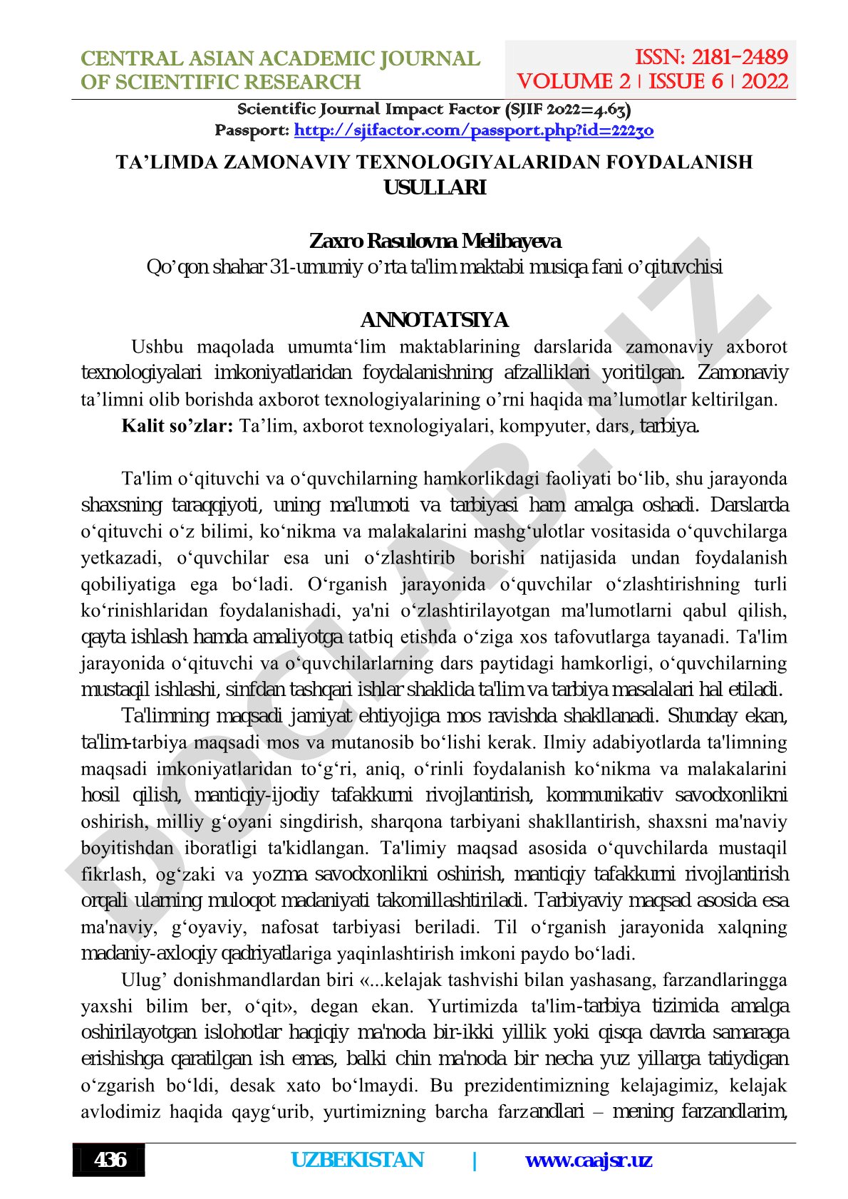 Ta'limda zamonaviy texnologiyalardan foydalanish usullari