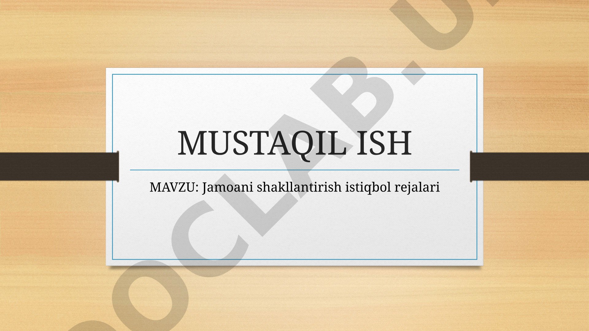 Jamoani shakllantirish istiqbol rejalari