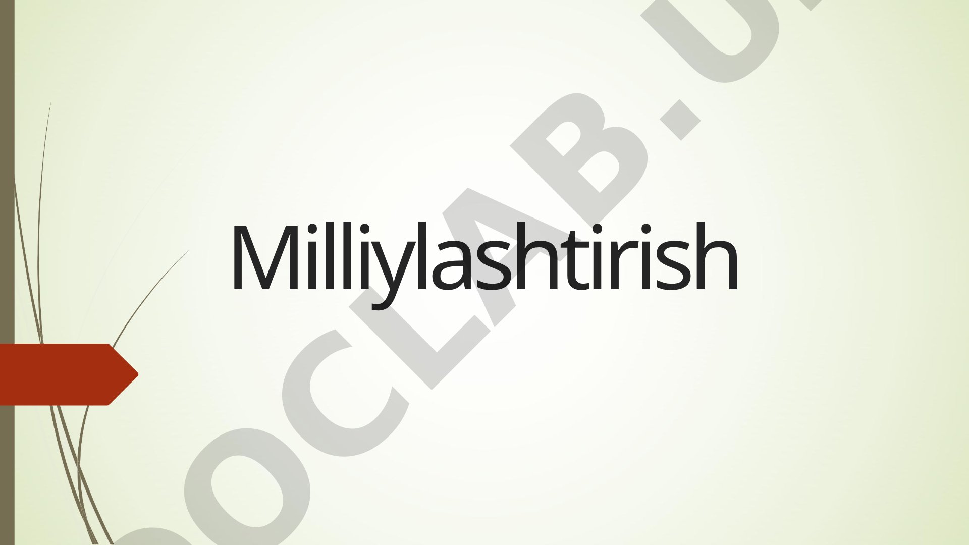 Milliylashtirish jarayoni va turlari