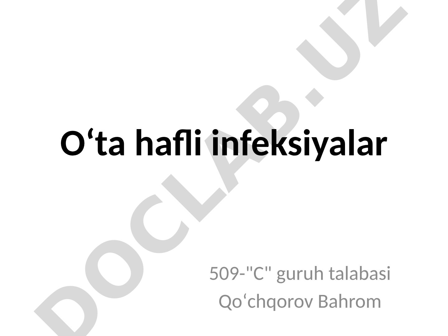 O‘ta xavfli infeksiyalar: Tulyaremiya va vabo