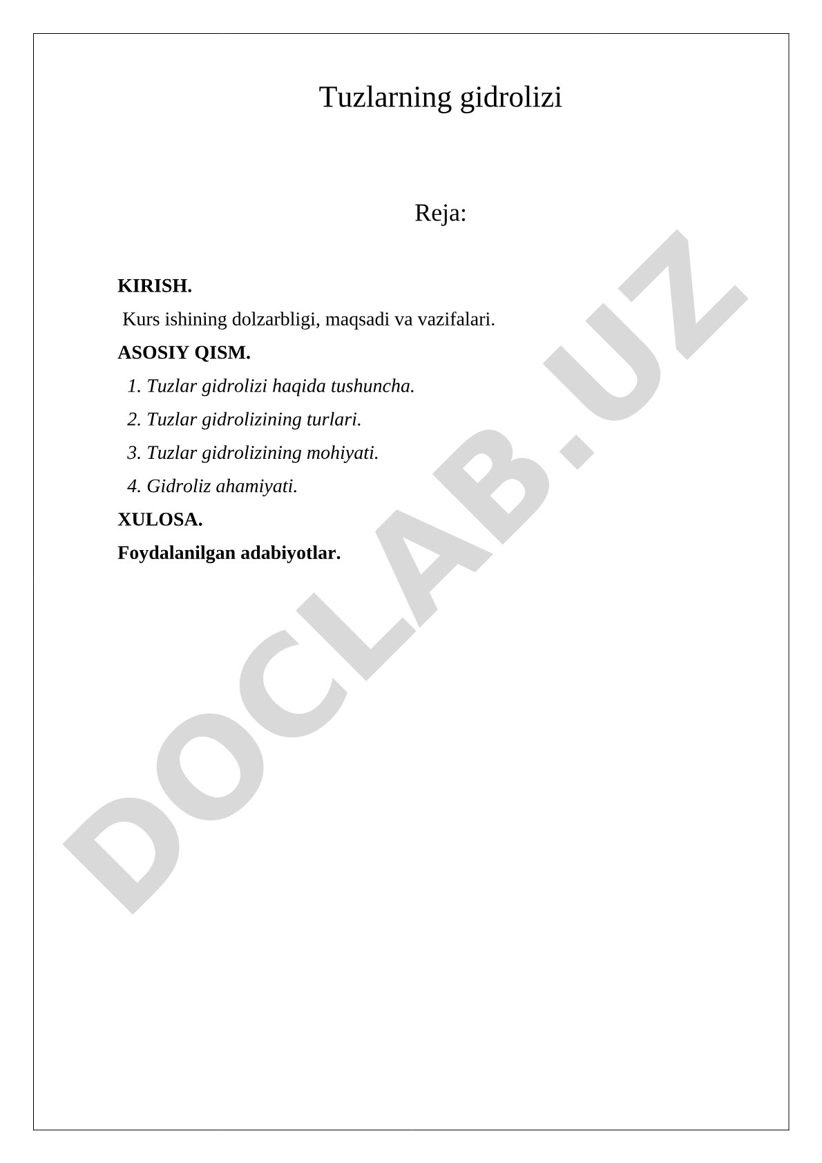Tuzlarning gidrolizi