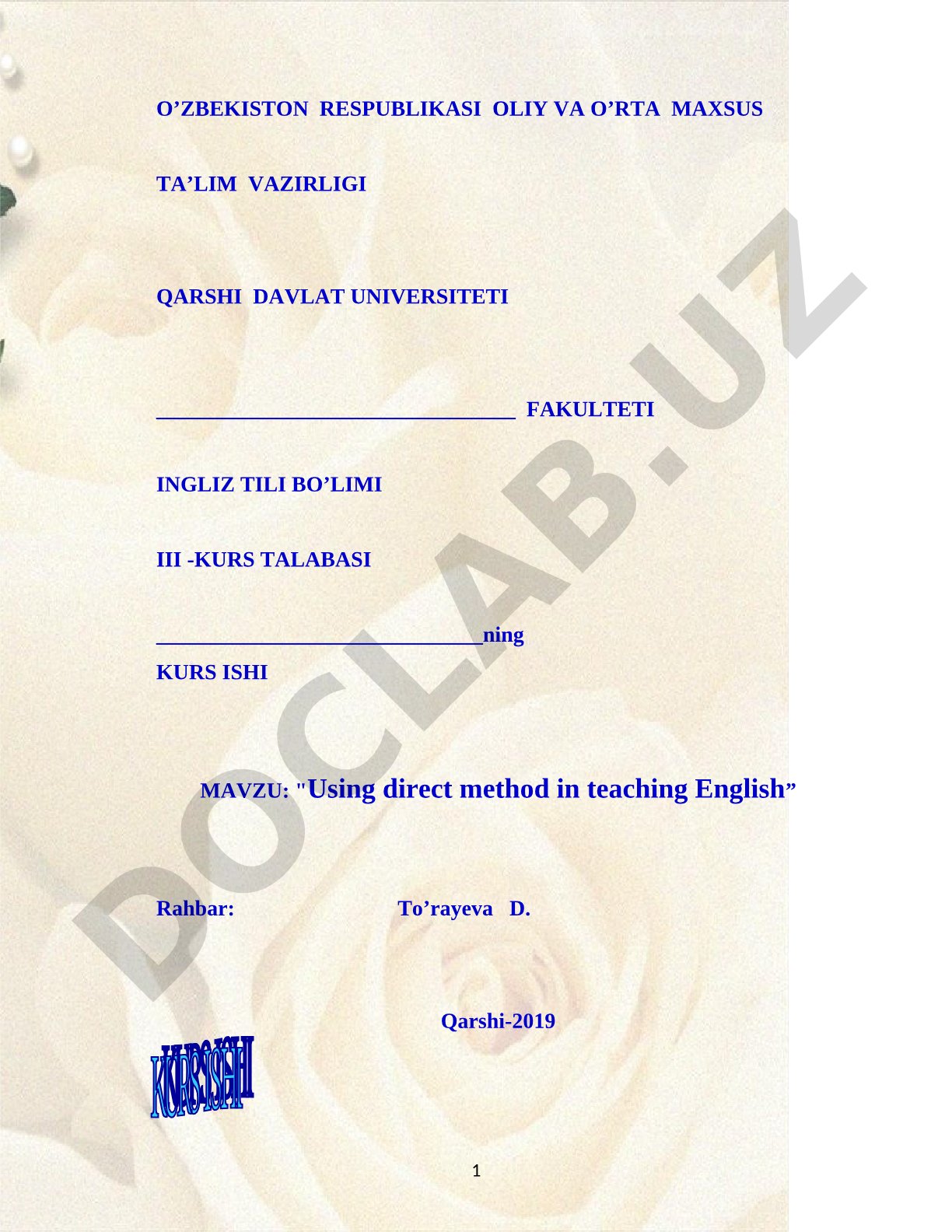 Using direct method in teaching English