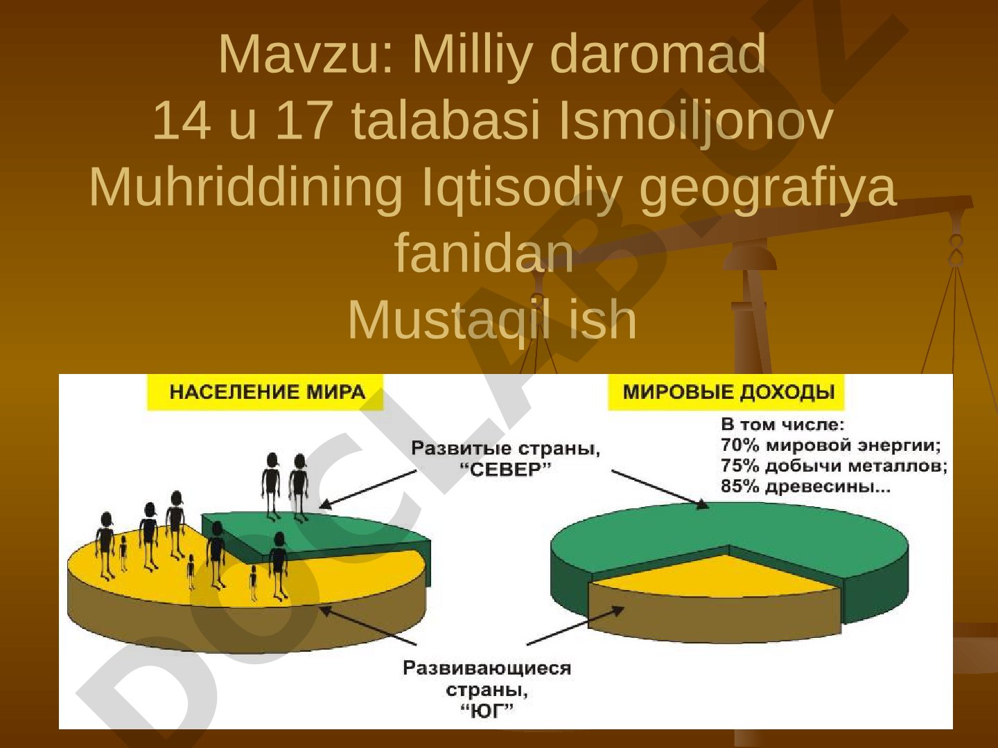 Milliy daromad: mohiyati va taqsimlanishi