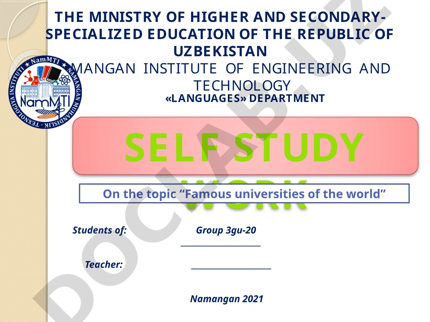 Famous universities of the world