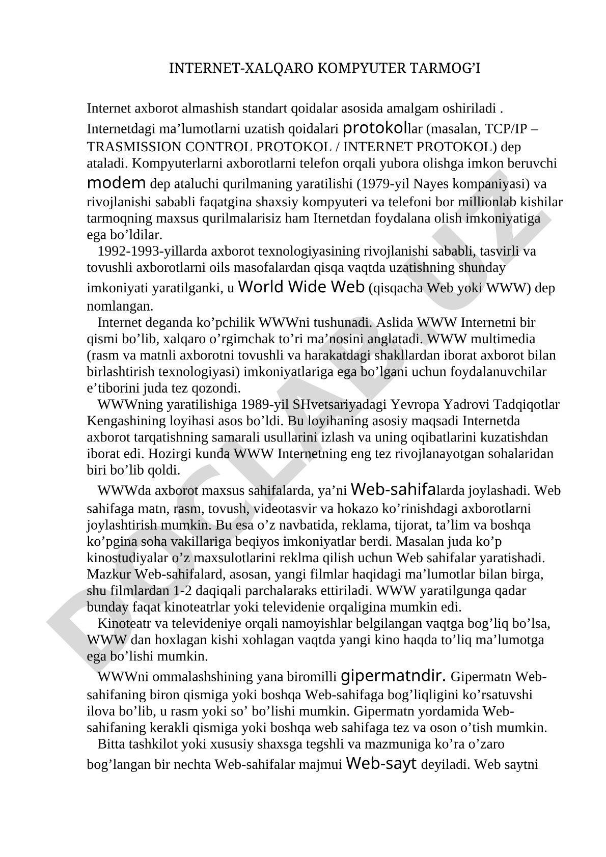 Internet-xalqaro kompyuter tarmog'i