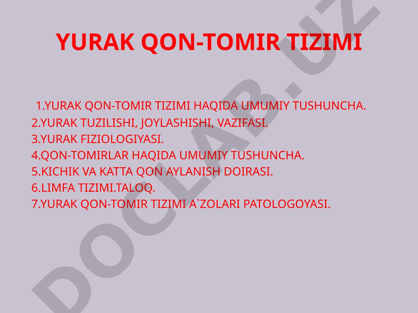 Yurak qon-tomir tizimi