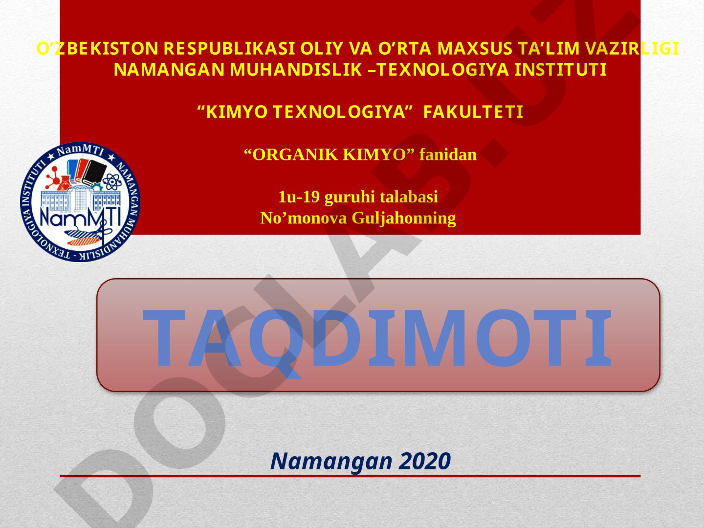 Alkanlar. Gomologik qatori. Nomlanishi