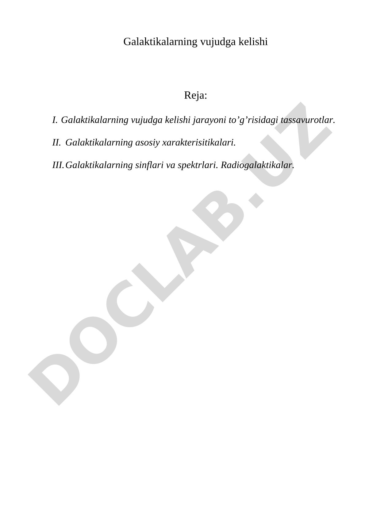 Galaktikalarning vujudga kelishi