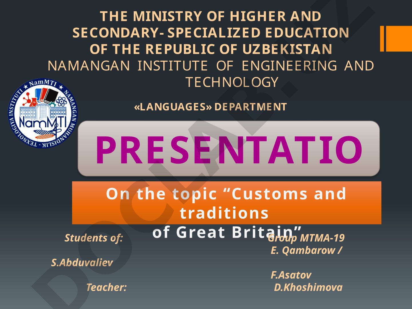 Customs and traditions of Great Britain