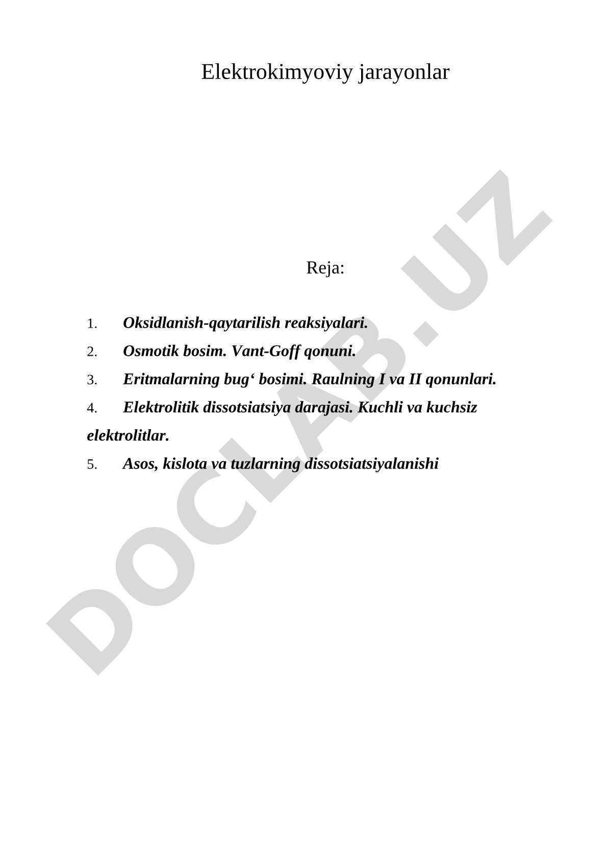 Elektrokimyoviy jarayonlar