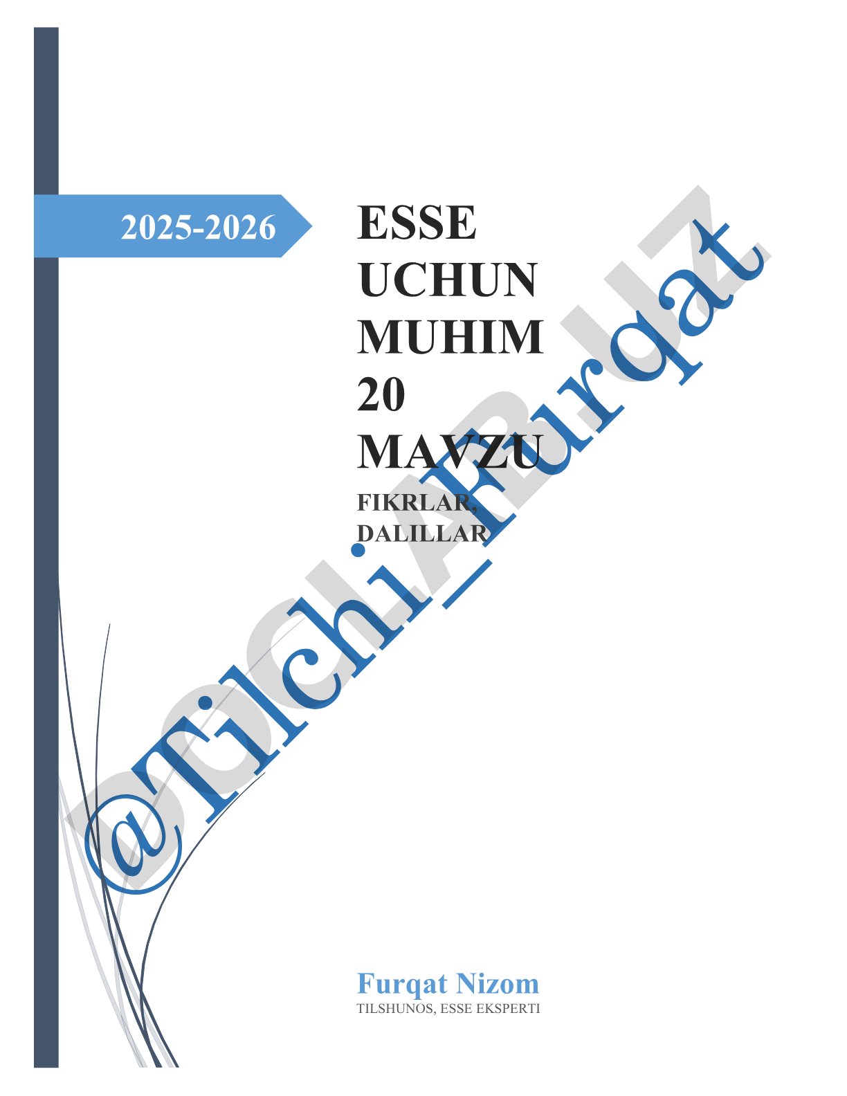2025-2026 esse uchun muhim 20 mavzu fikrlar, dalillar
