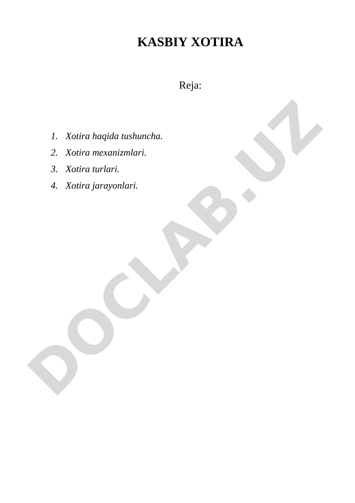 Kasbiy xotira