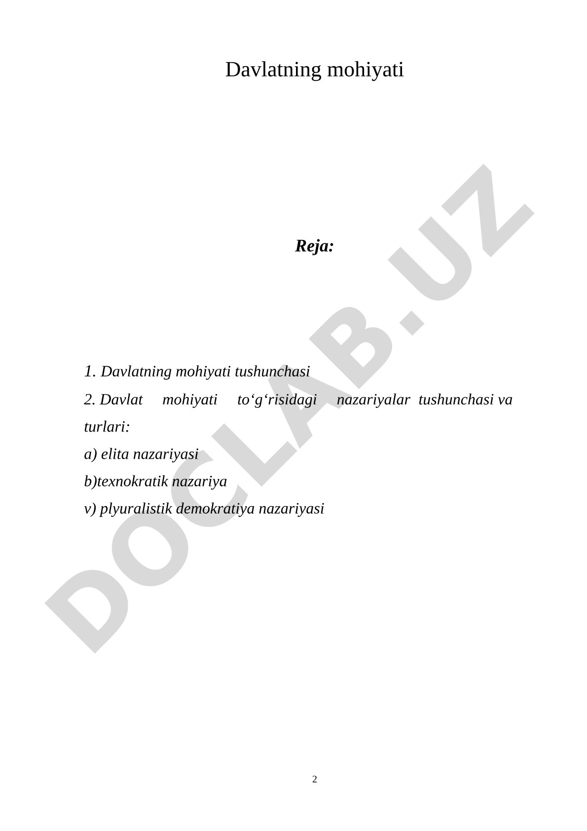Davlatning mohiyati