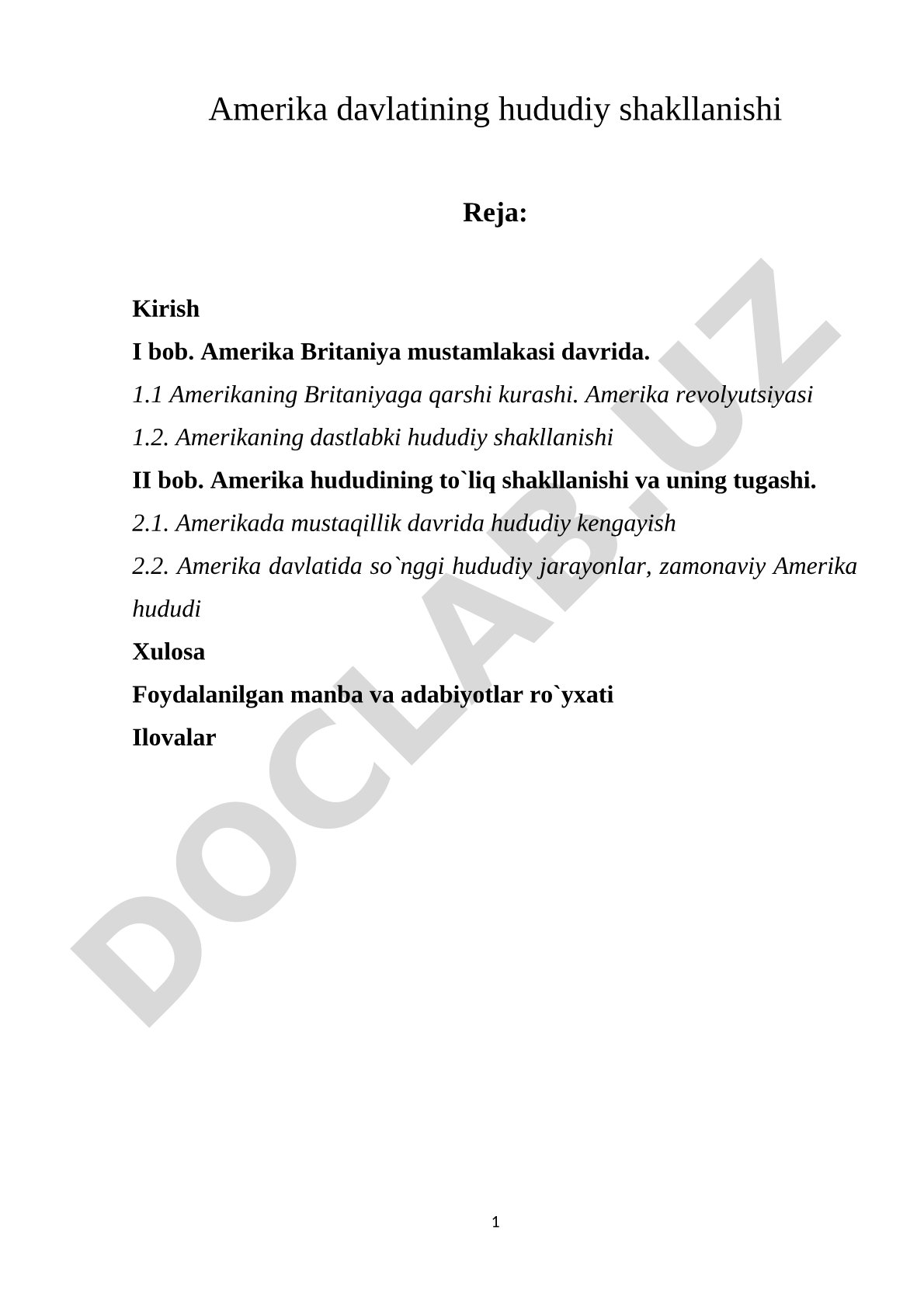 Amerika davlatining hududiy shakllanishi