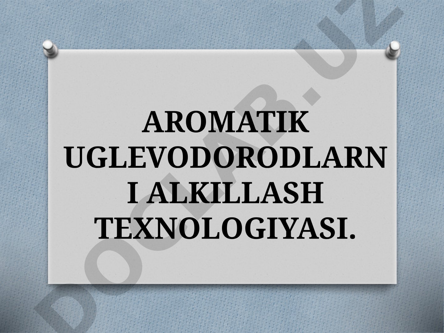 Aromatik uglevodorodlarni alkillash texnologiyasi
