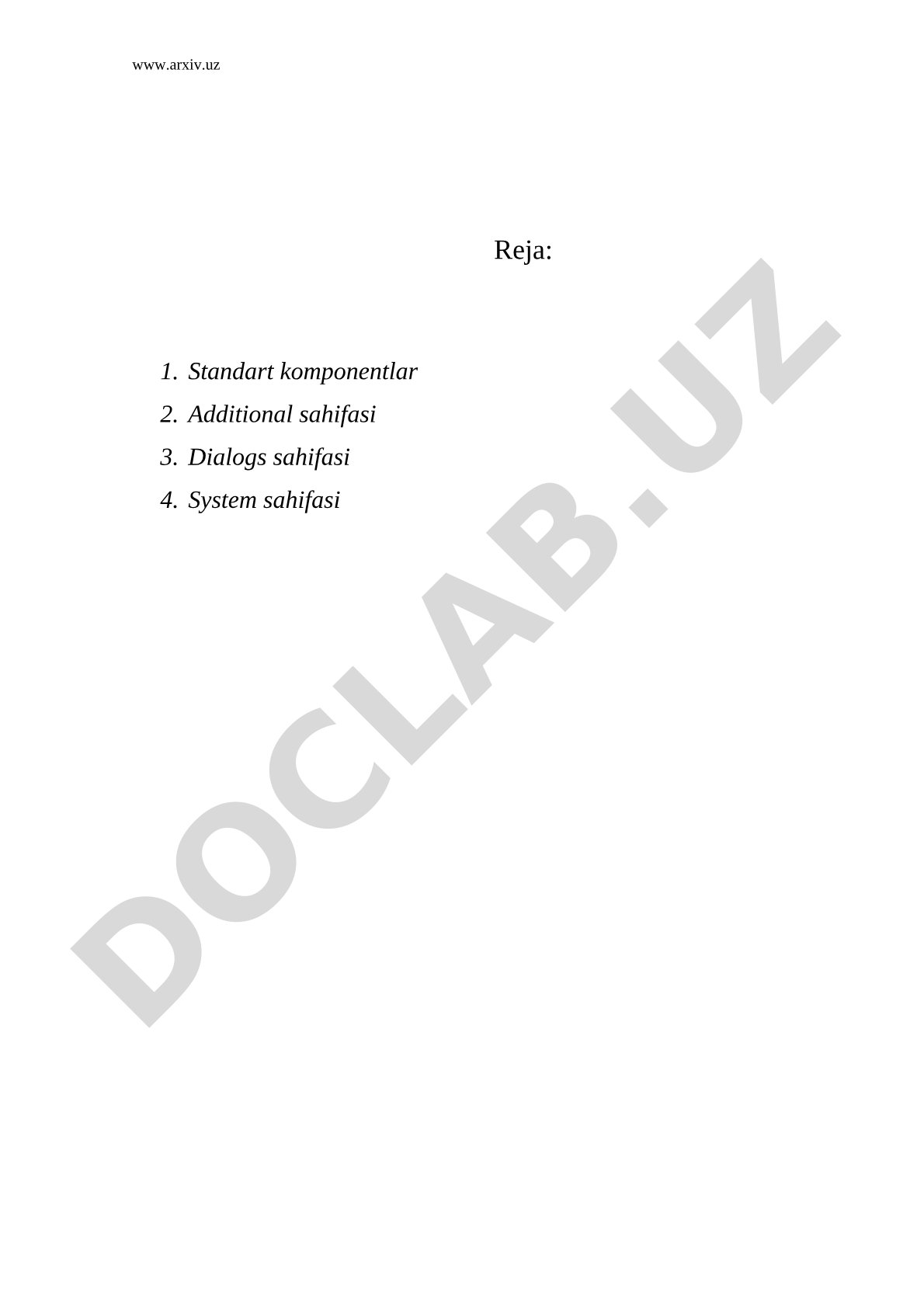 Delphi dasturlash muhitida standart komponentlar