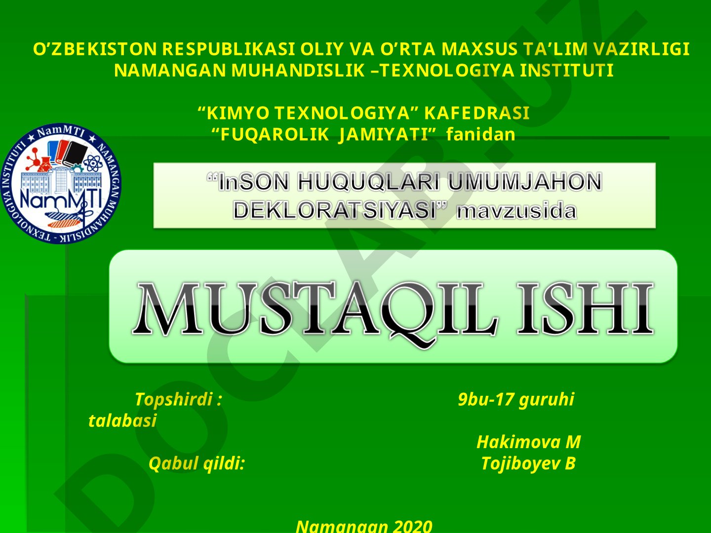 Inson huquqlari umumjahon deklaratsiyasi