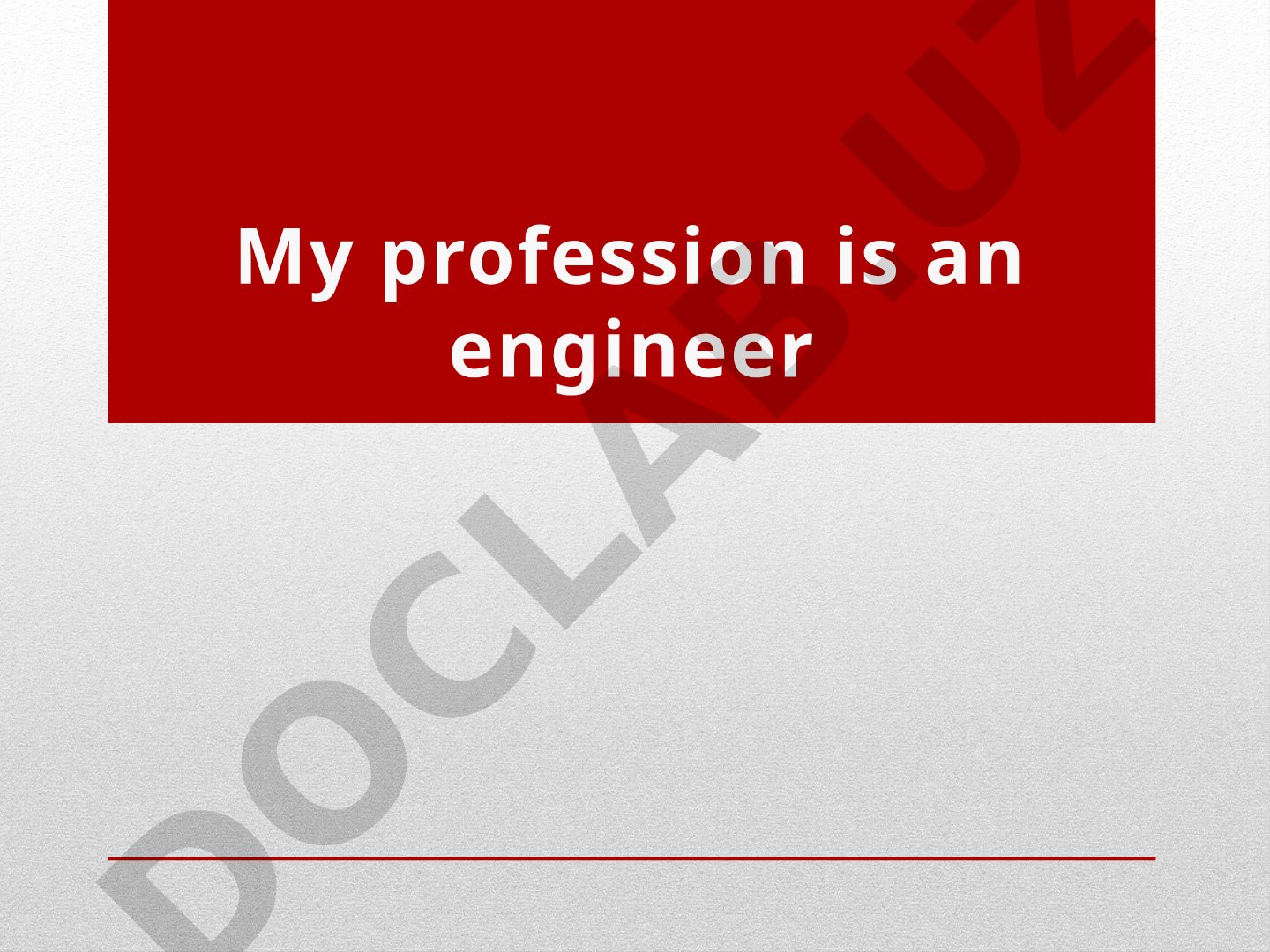My profession is an engineer