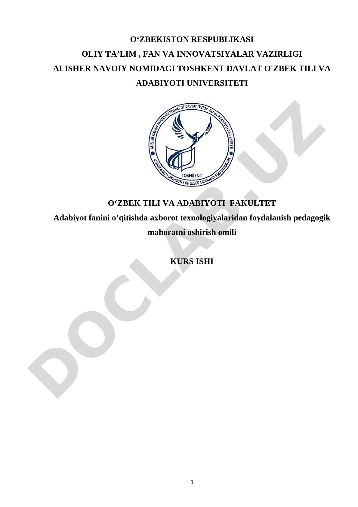 Adabiyot fanini o‘qitishda axborot texnologiyalaridan foydalanish pedagogik mahoratni oshirish omili