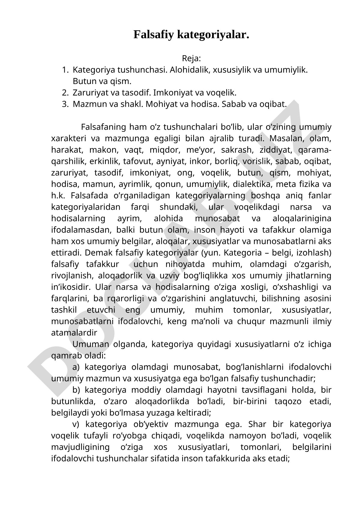 Falsafiy kategoriyalar