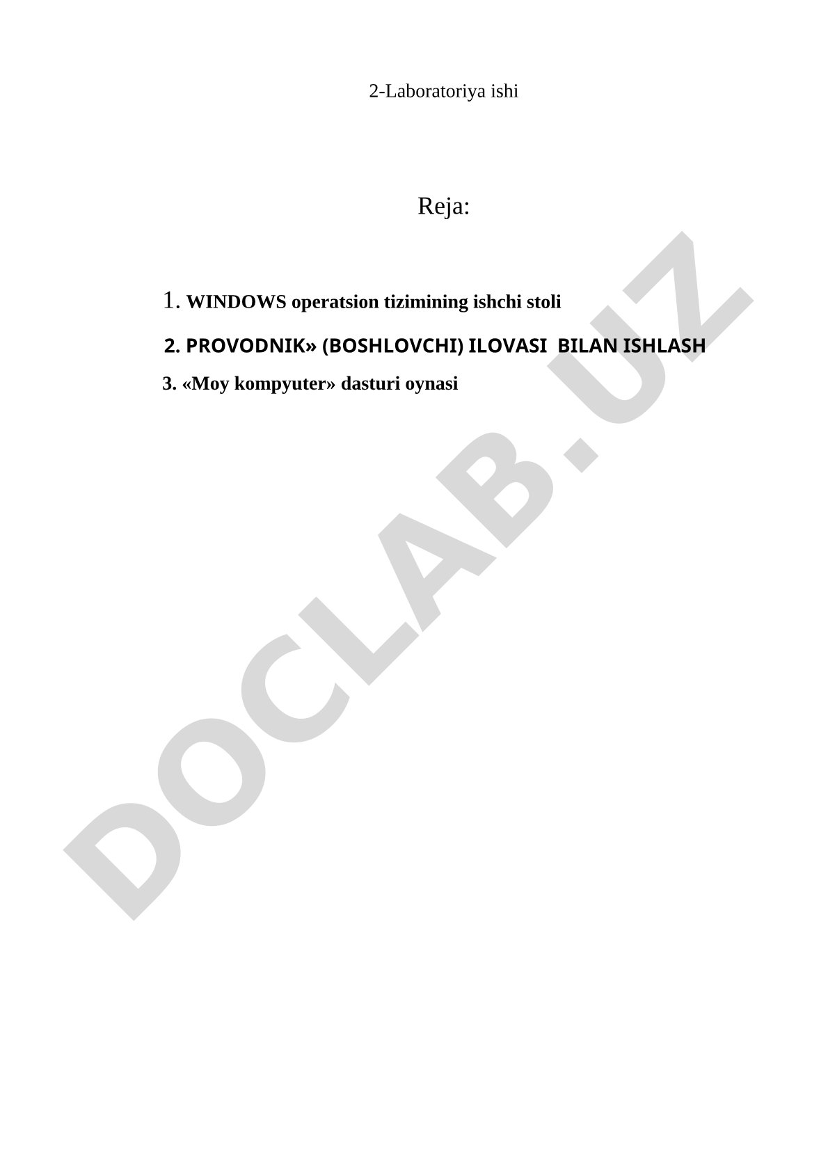 WINDOWS operatsion tizimining ishchi stoli va PROVODNIK ilovasi bilan ishlash