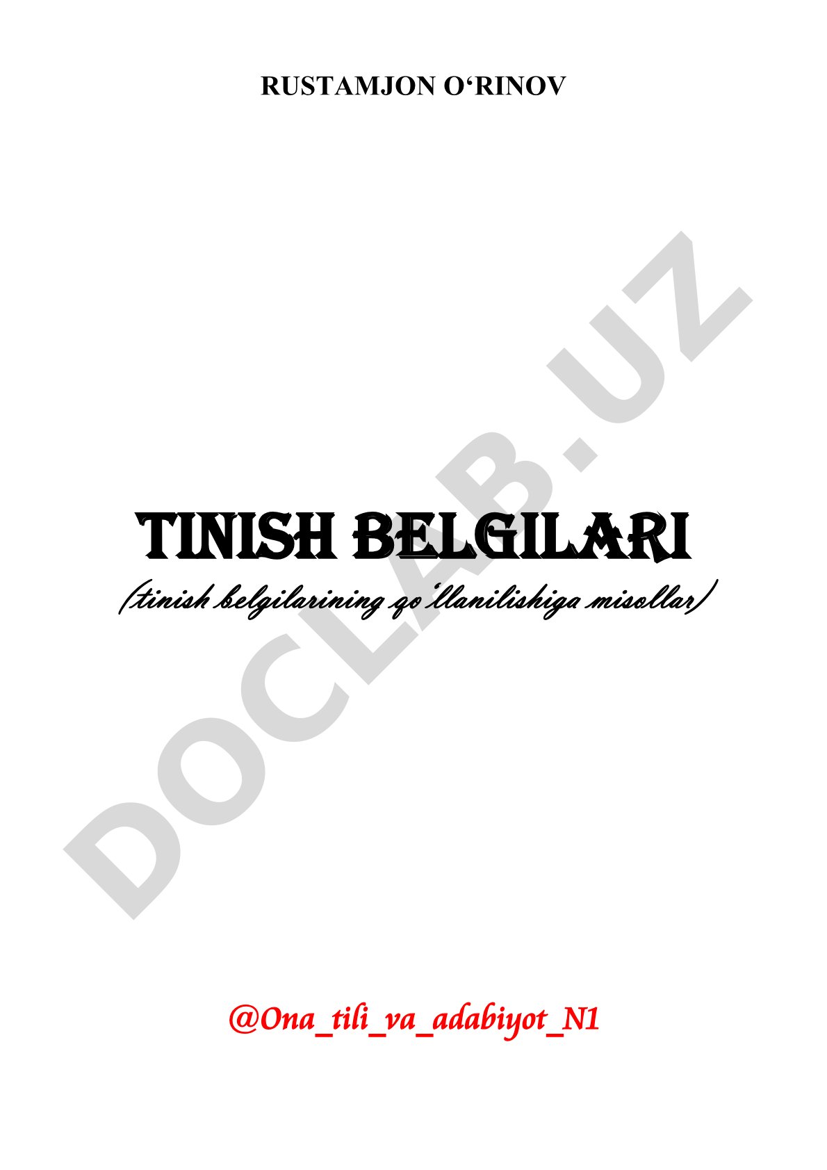 Tinish belgilarining qo‘llanilishiga misollar