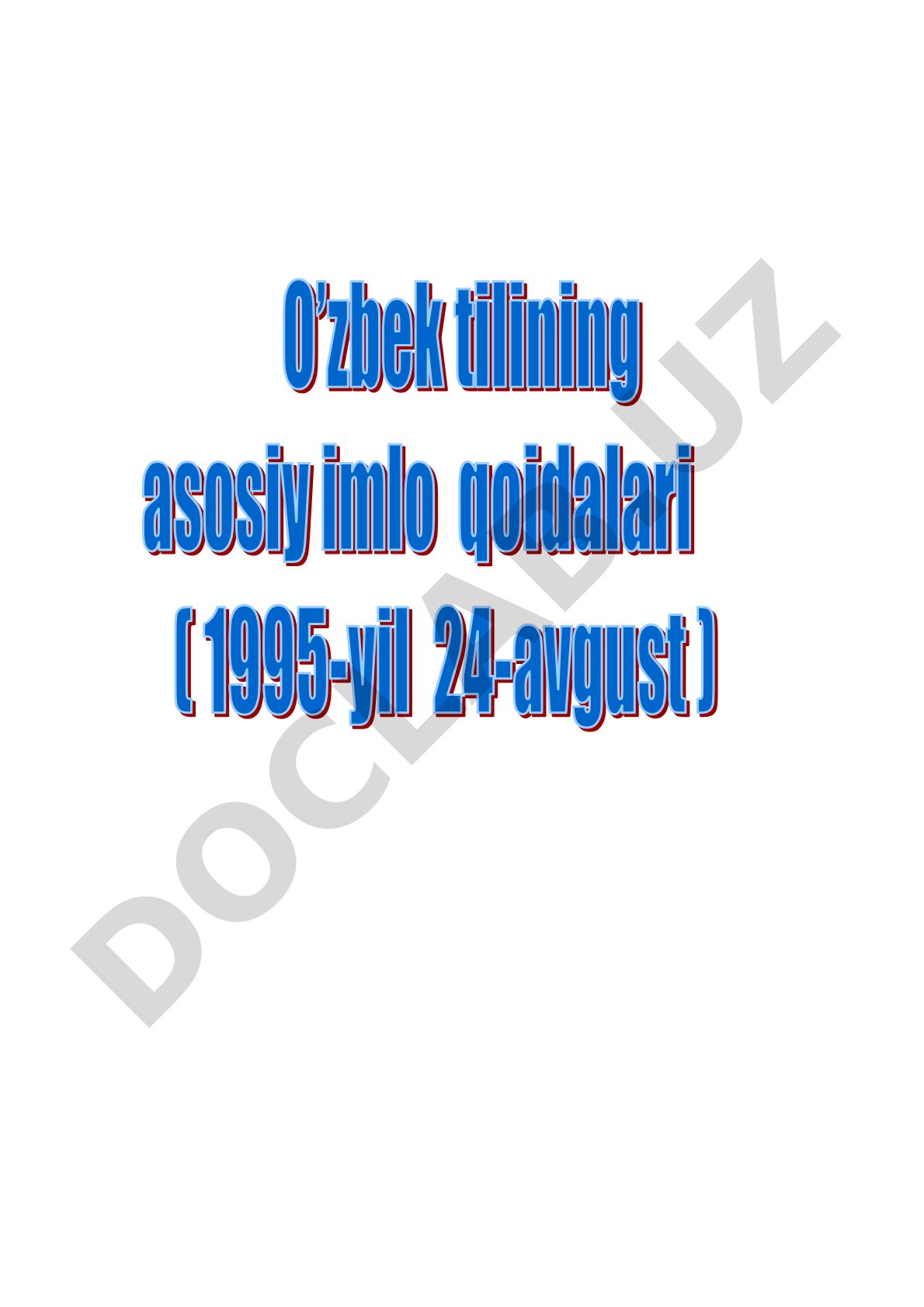 O'zbek tilining asosiy imlo qoidalari