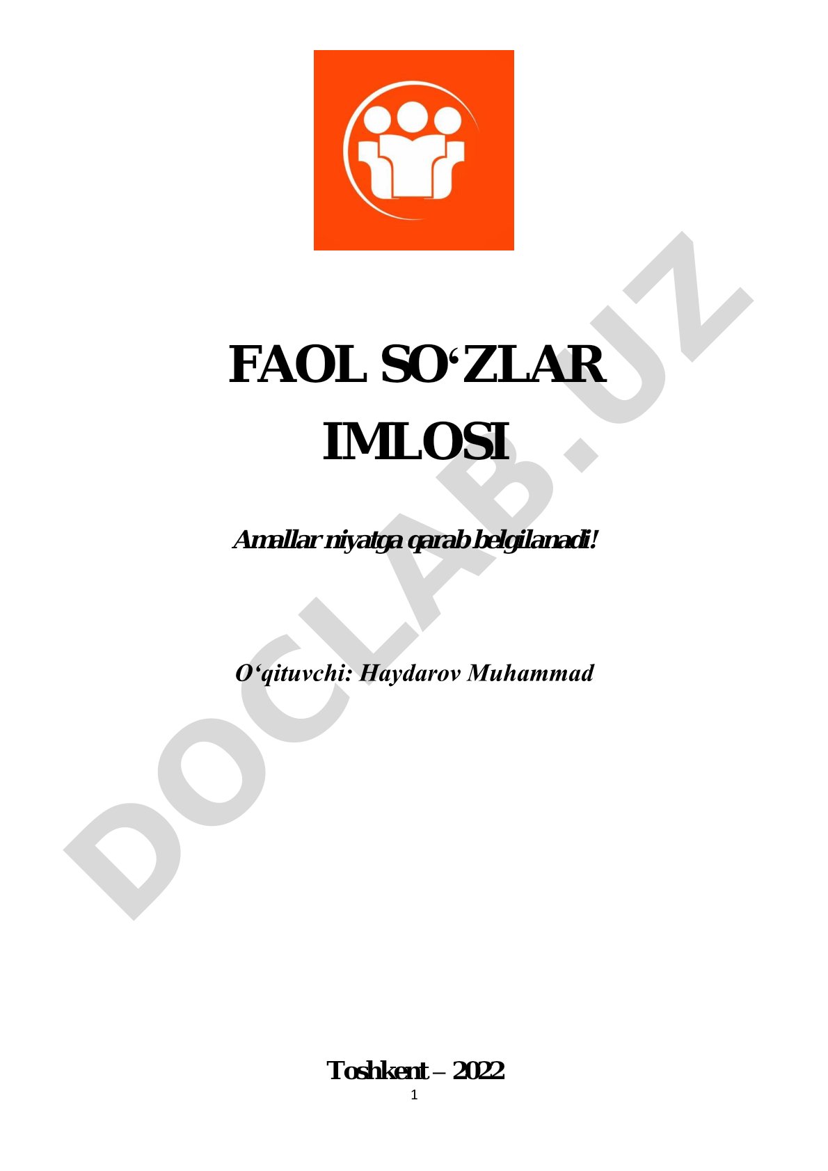 1 FAOL SO‘ZLAR IMLOSI