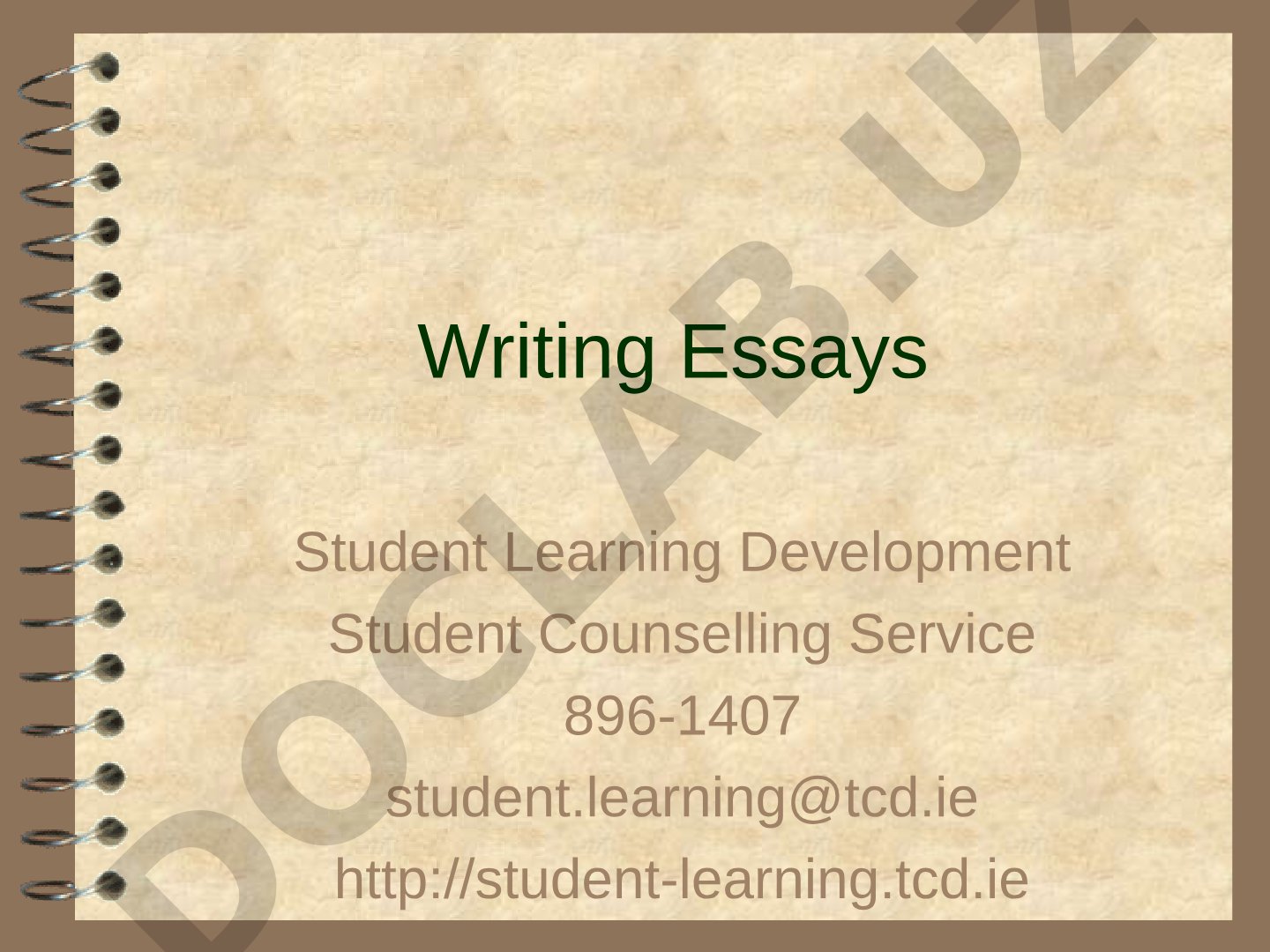 Writing Essays: Process and Structure