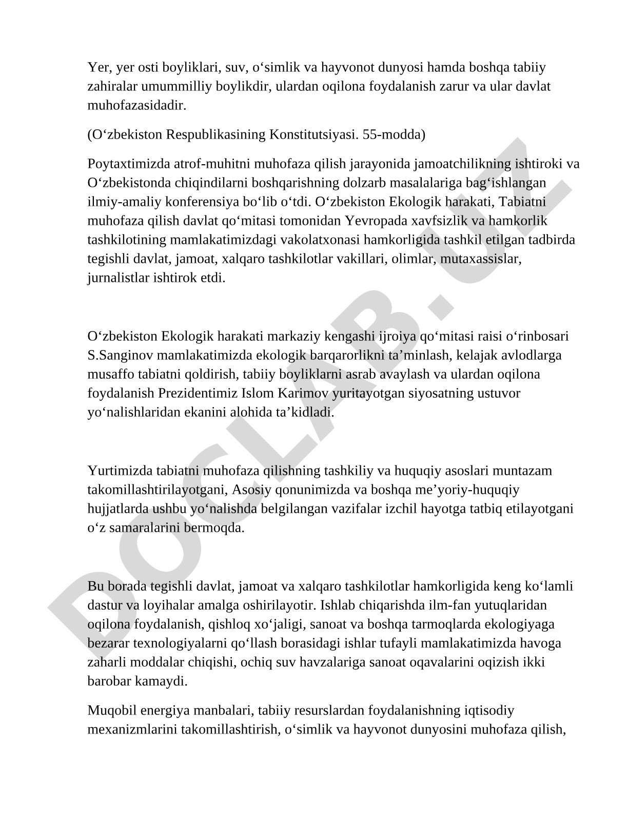 Atrof-muhitni muhofaza qilish va chiqindilarni boshqarish masalalari