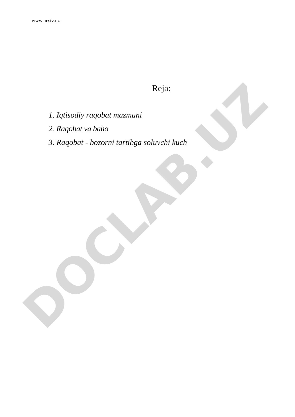 Iqtisodiy raqobat mazmuni