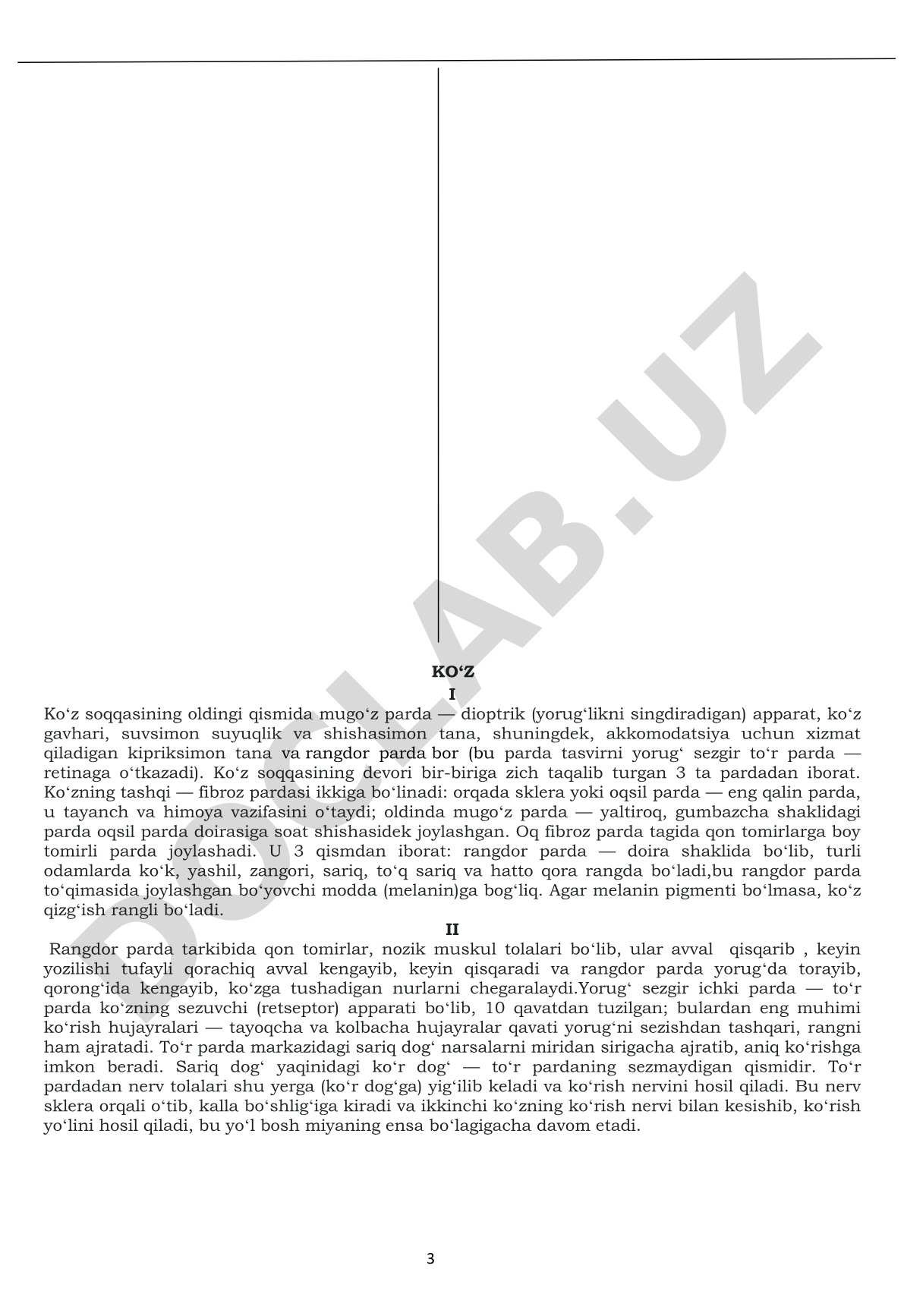 Ko'z soqqasining tuzilishi va pardalari