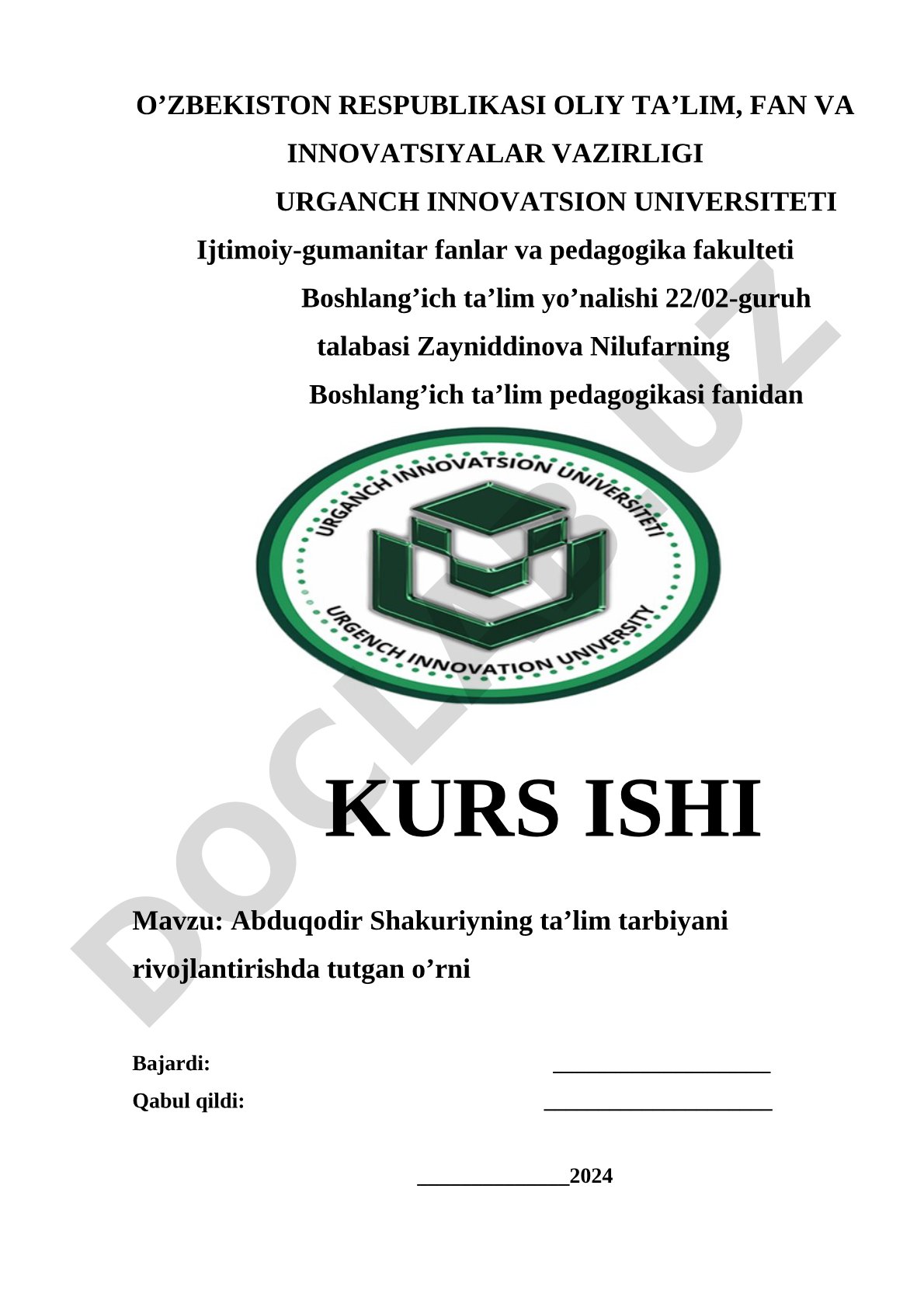 Abduqodir Shakuriyning ta'lim tarbiyani rivojlantirishda tutgan o'rni